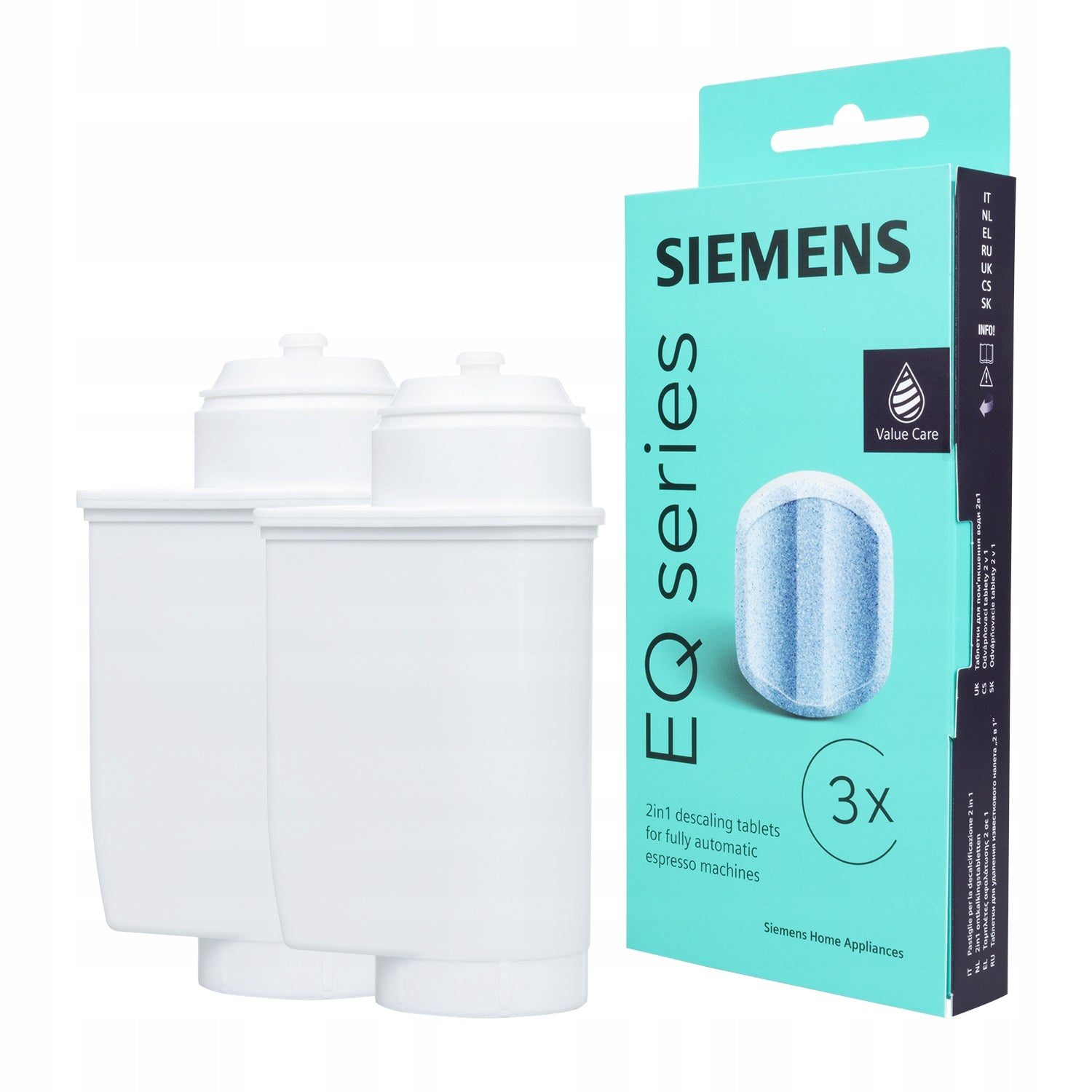 2x Filter for Siemens EQ.3 EQ.5 EQ.9 + Descaler TZ80002
