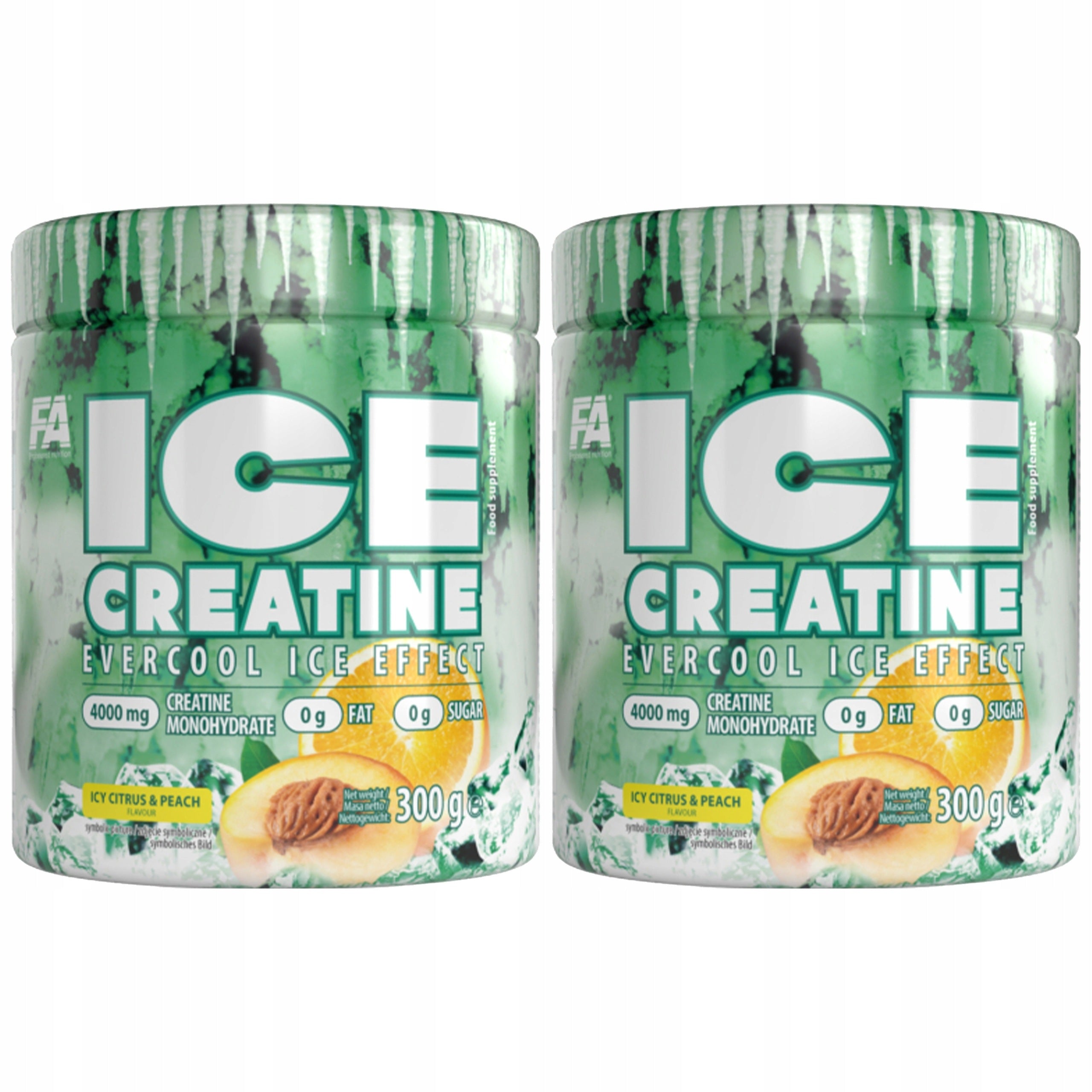 2x Fitnes Authority Ice Creatine 300g MONOHYDRATE STRENGTH