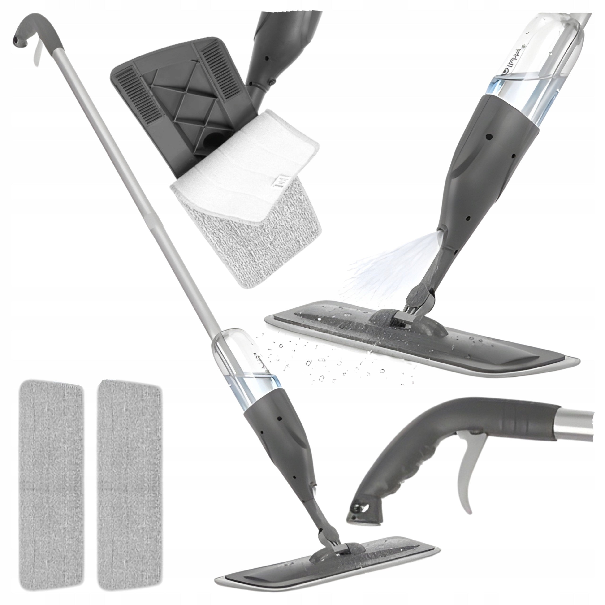 2x Flat Mop with Floor Panel Sprayer 300 ml 2x Microfiber Cartridge