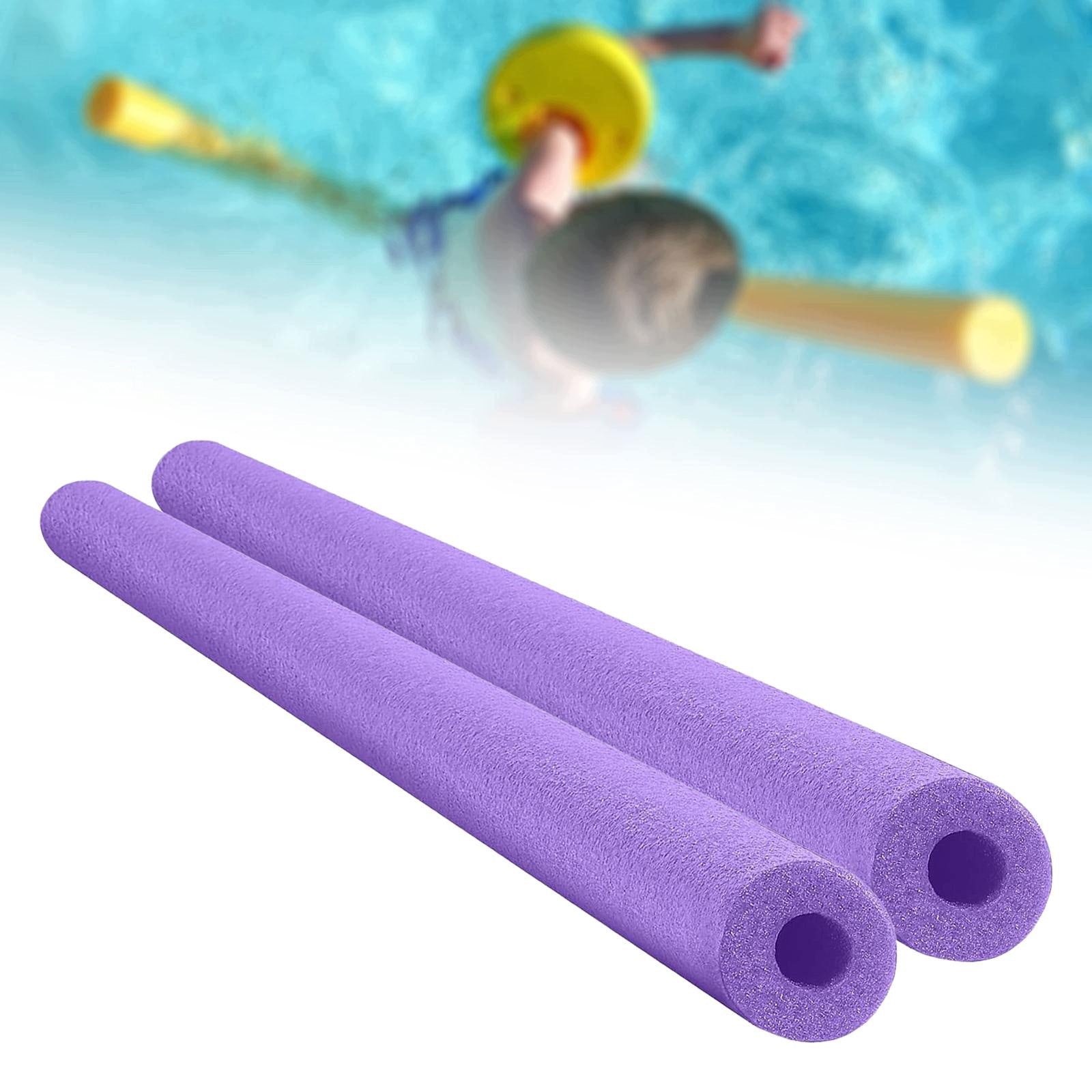 2x Foam Pool Noodles Foam Tubes Reusable Buoyant Sticks 59 inch Purple