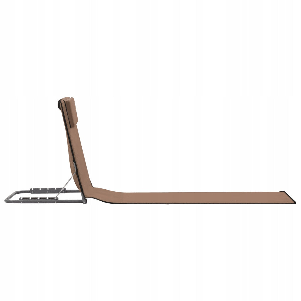 2x Folding Beach Mats, 2 Pack, Steel and Fabric, Brown Manufacturer code 44331