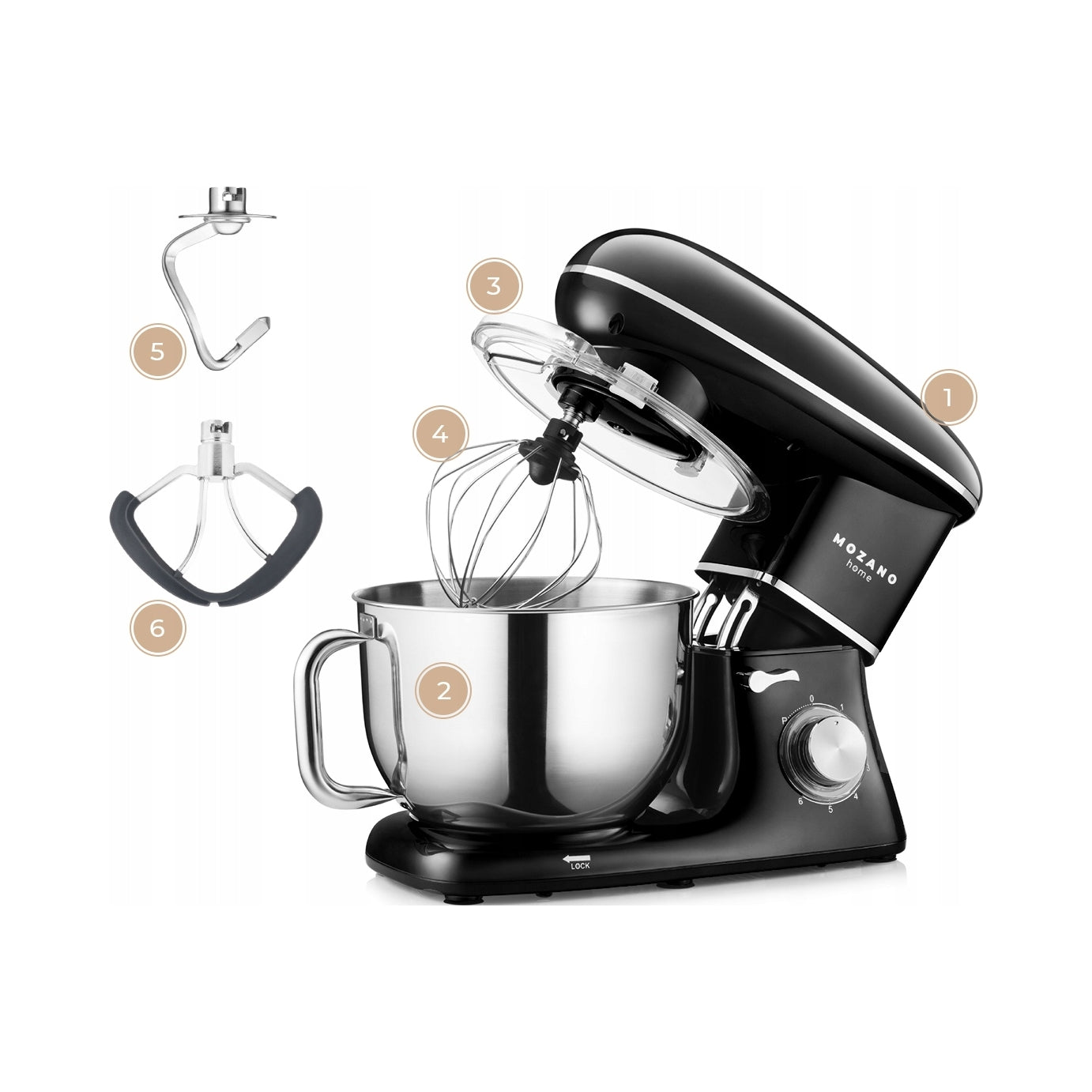 2x Food Processor Mozano Kitchen Machine 3200 2000w Black