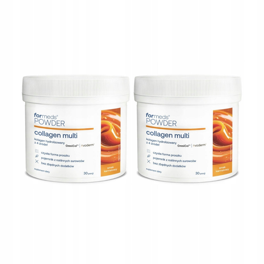 2x ForMeds Powder Collagen Multi Caramel 4 sources of collagen JOINTS Bones