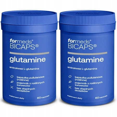 2x Formeds BICAPS glutamine 60 capsules PURE L-GLUTAMINE Intestine Muscle Packaging status original