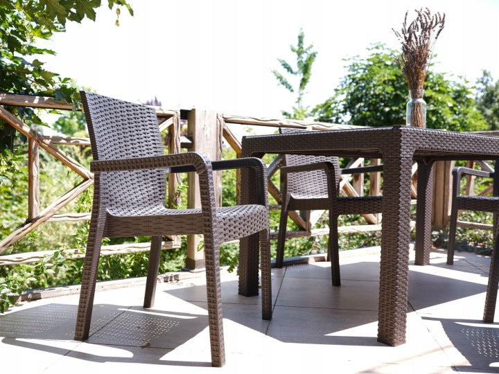 2x GARDEN CHAIR TECHNORATTAN ANTHRACITE comfortable durable rainproof Color gray
