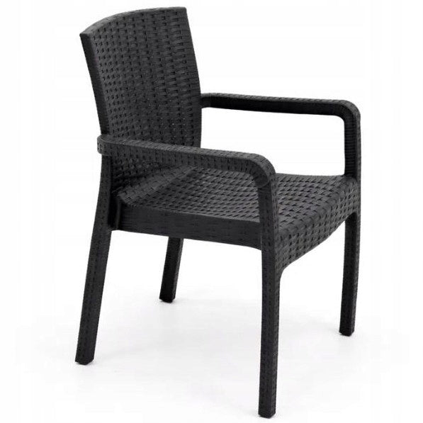 2x GARDEN CHAIR TECHNORATTAN ANTHRACITE comfortable durable rainproof Packaging status original