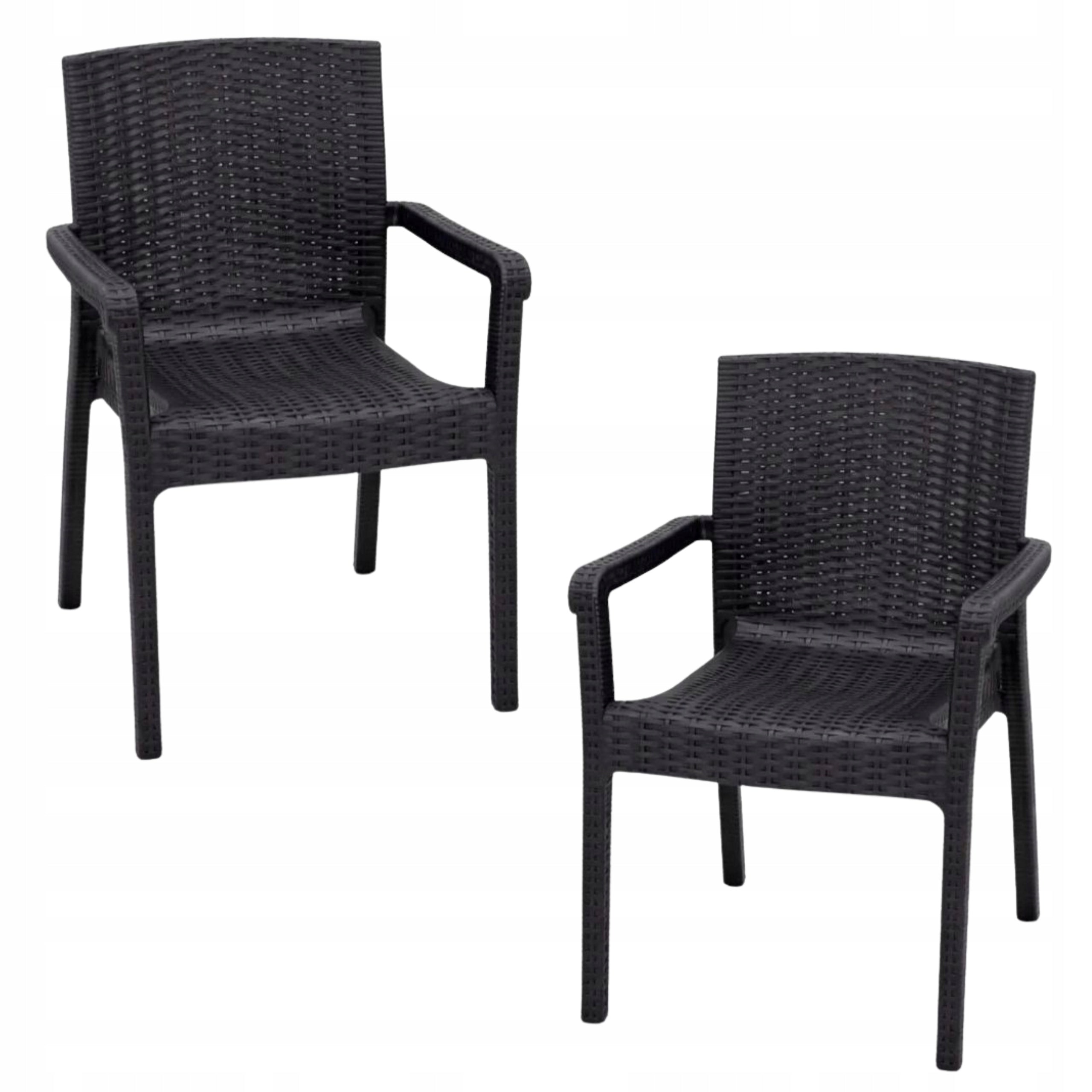 2x GARDEN CHAIR TECHNORATTAN ANTHRACITE comfortable durable rainproof