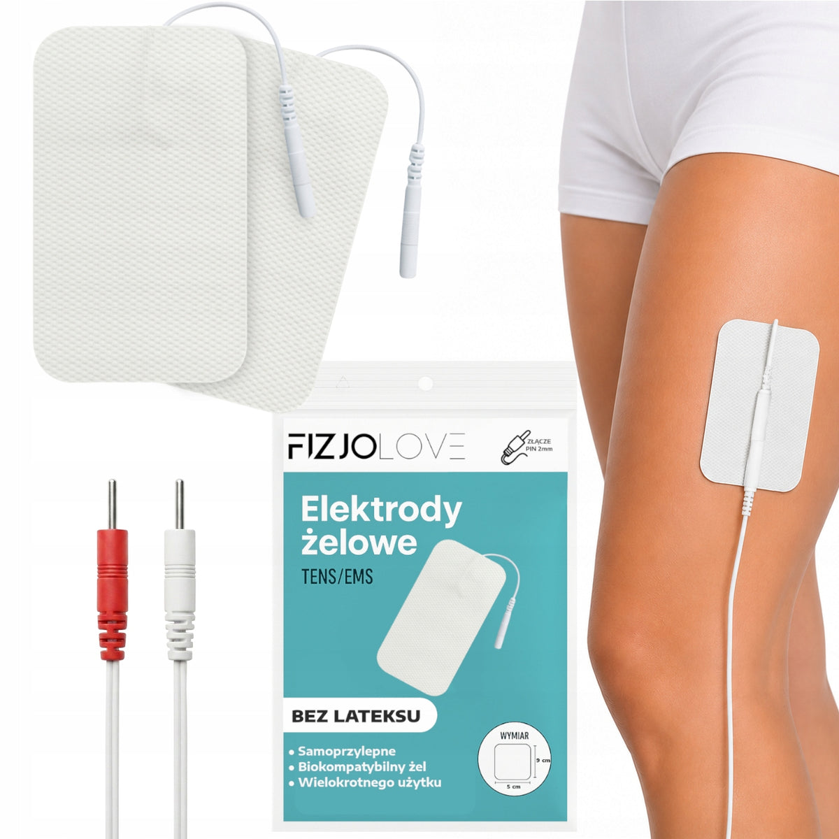 2x GEL ELECTRODE ELECTROSTIMULATOR TENS/EMS ELECTRODES PARA 6x9 cm