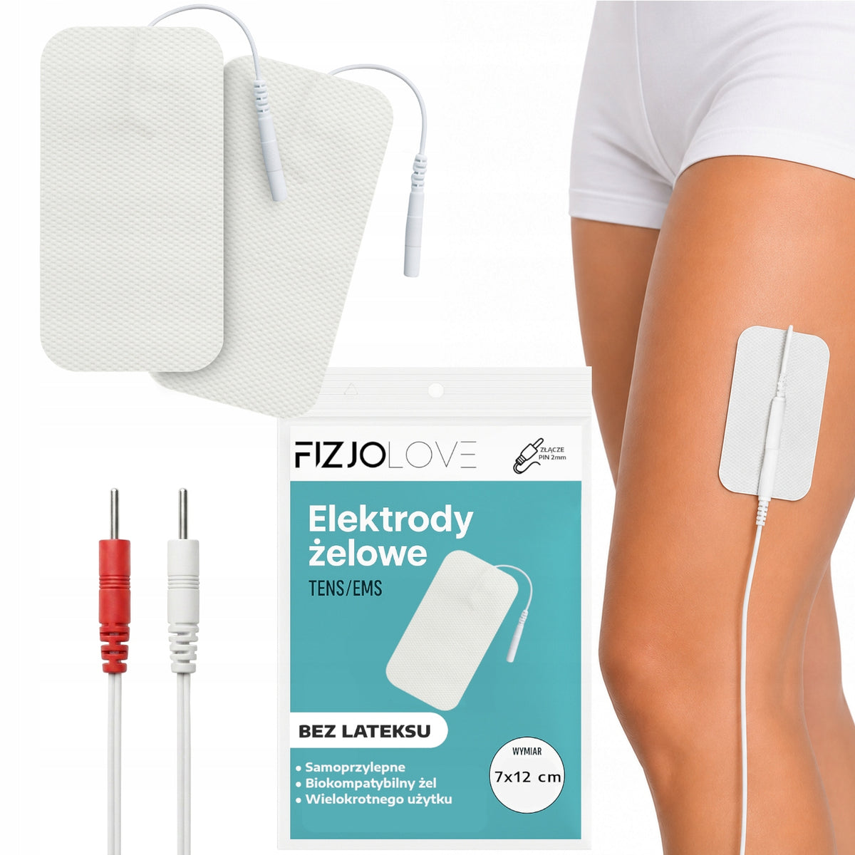 2x GEL ELECTRODE ELECTROSTIMULATOR TENS/EMS ELECTRODES PARA 7x12 cm