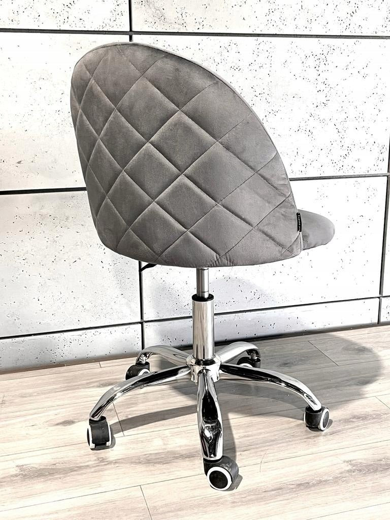 2x GLORIA OFFICE DARK GREY VELVET swivel chair Brand Lugano