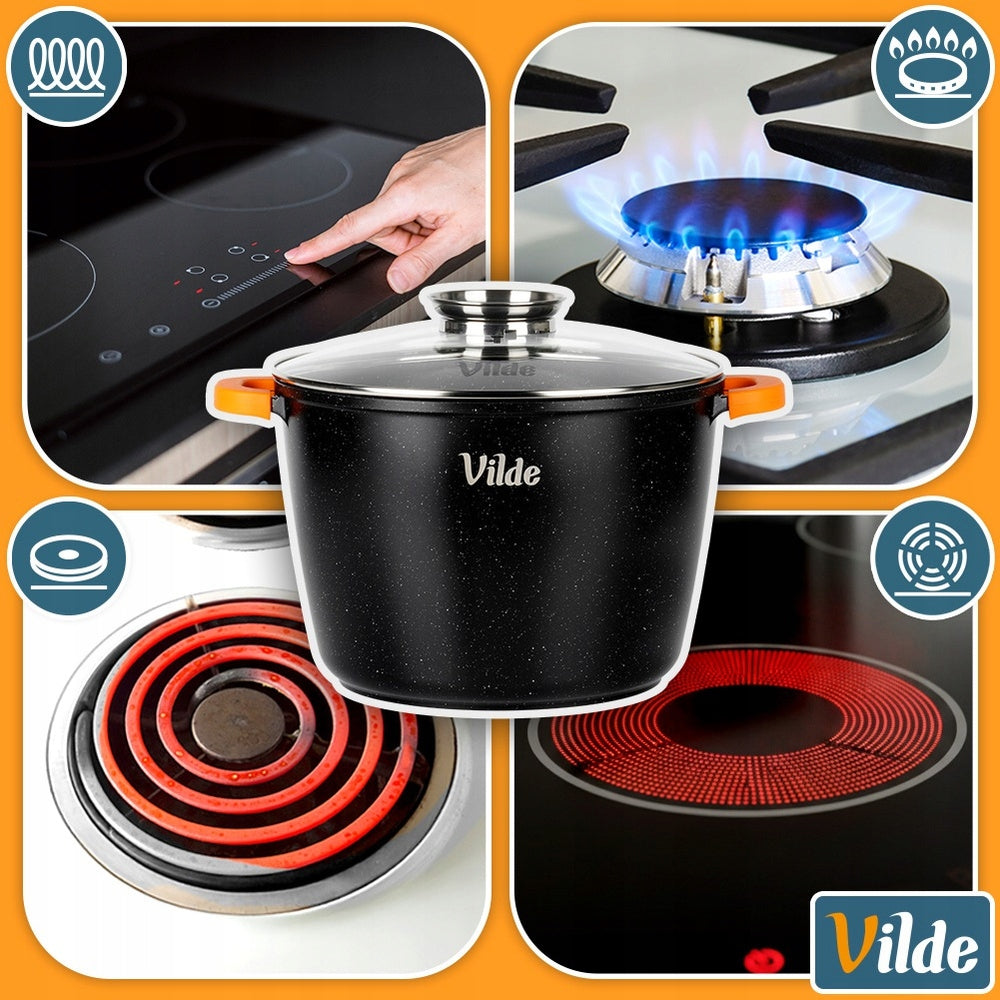 2x GRANITe pots set of gas pots induction VILDE 24 + 28 cm large Number of items in the set 2