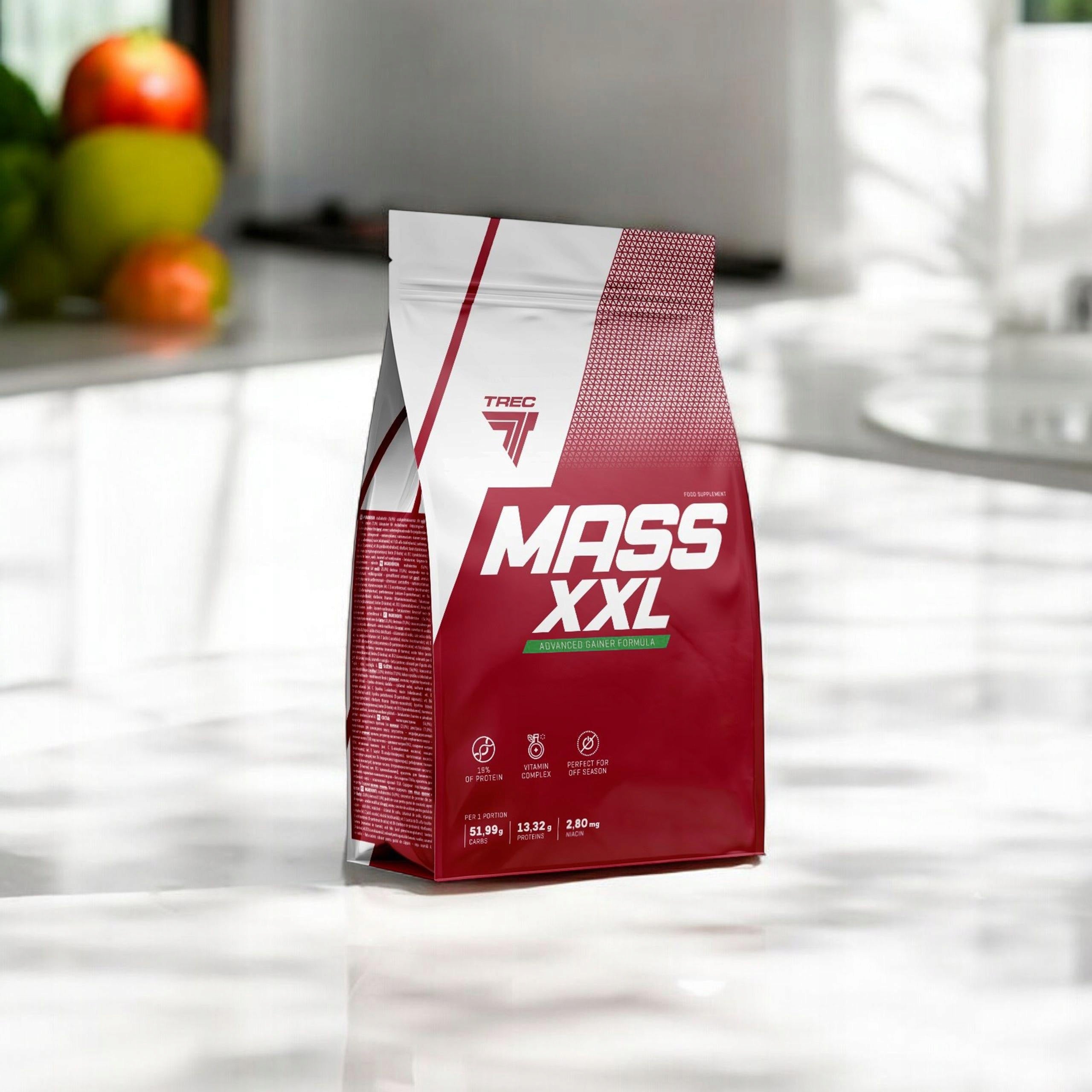 2x Gainer TREC Mass XXL 3kg Strawberry Protein Carbohydrates Muscle Mass Brand Trec Nutrition