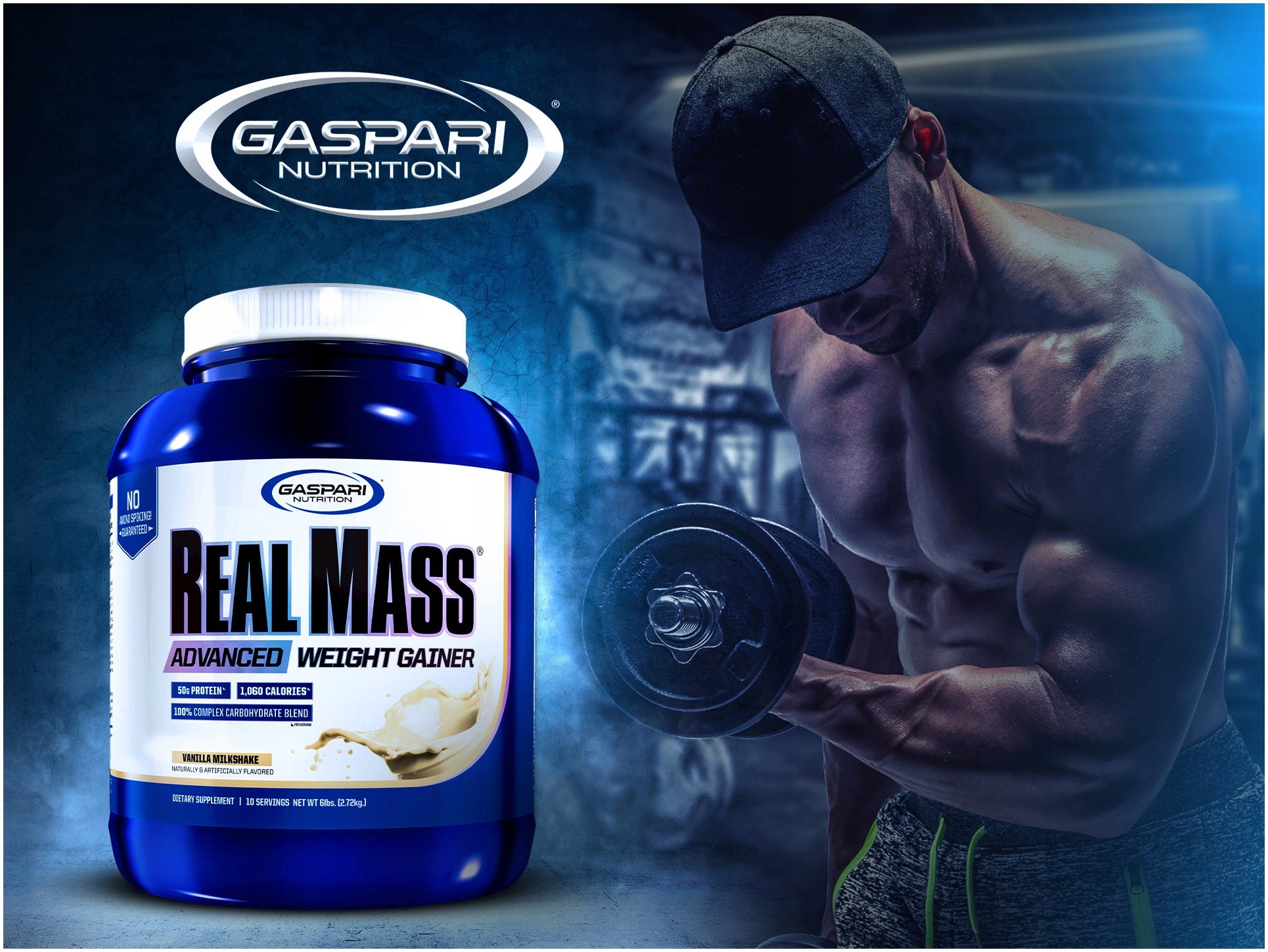 2x Gaspari Nutrition REAL MASS 2720 gGAINER PROTEIN MCT ENZYMES NUTRIENT PROTEIN Brand Gaspari Nutrition