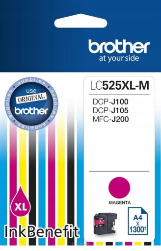 2x Genuine Magenta Ink Brother LC-525XLM, LC525XLM Color red (magenta)