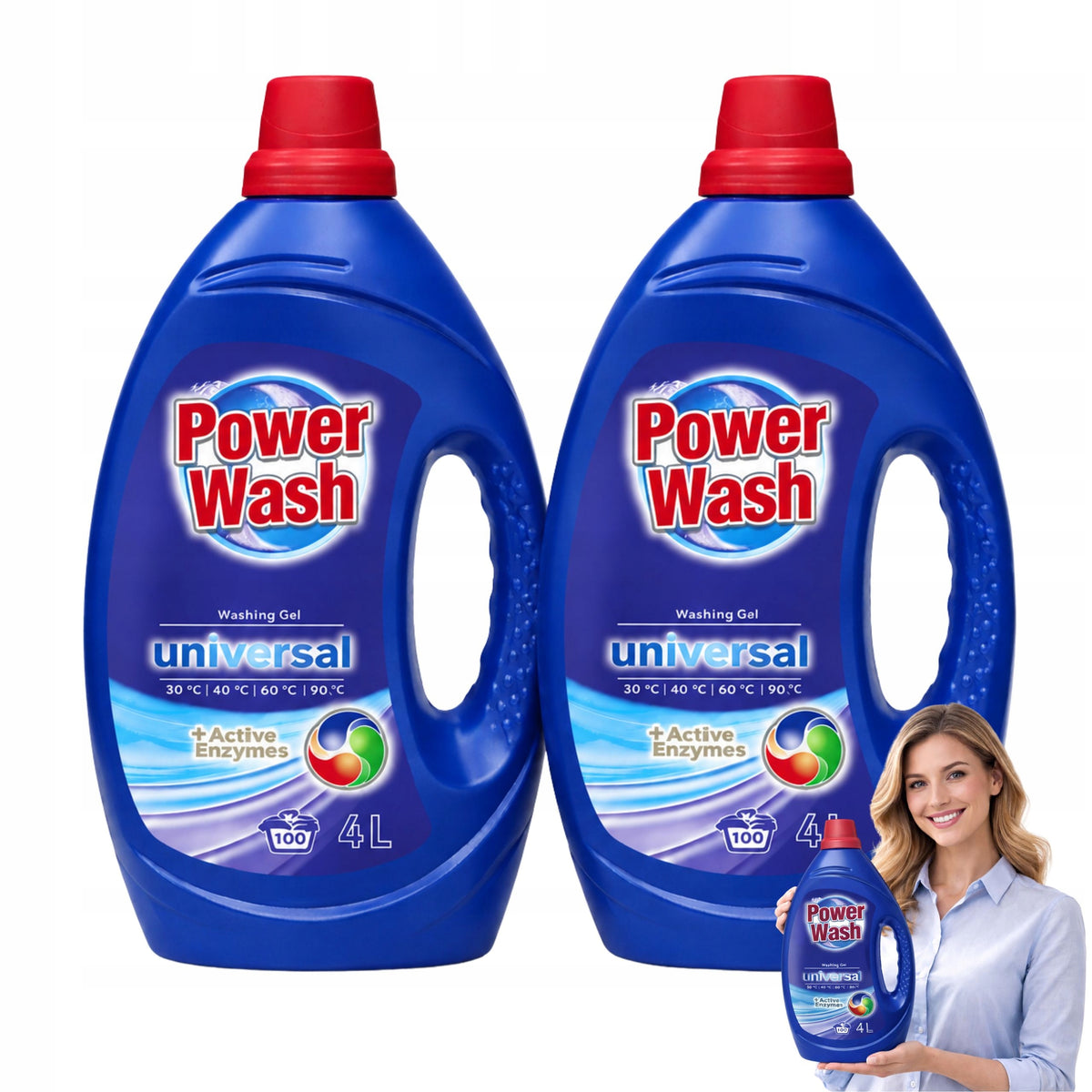 2x German Washing Gel Universal Power Wash Universal 4l 100 Washes