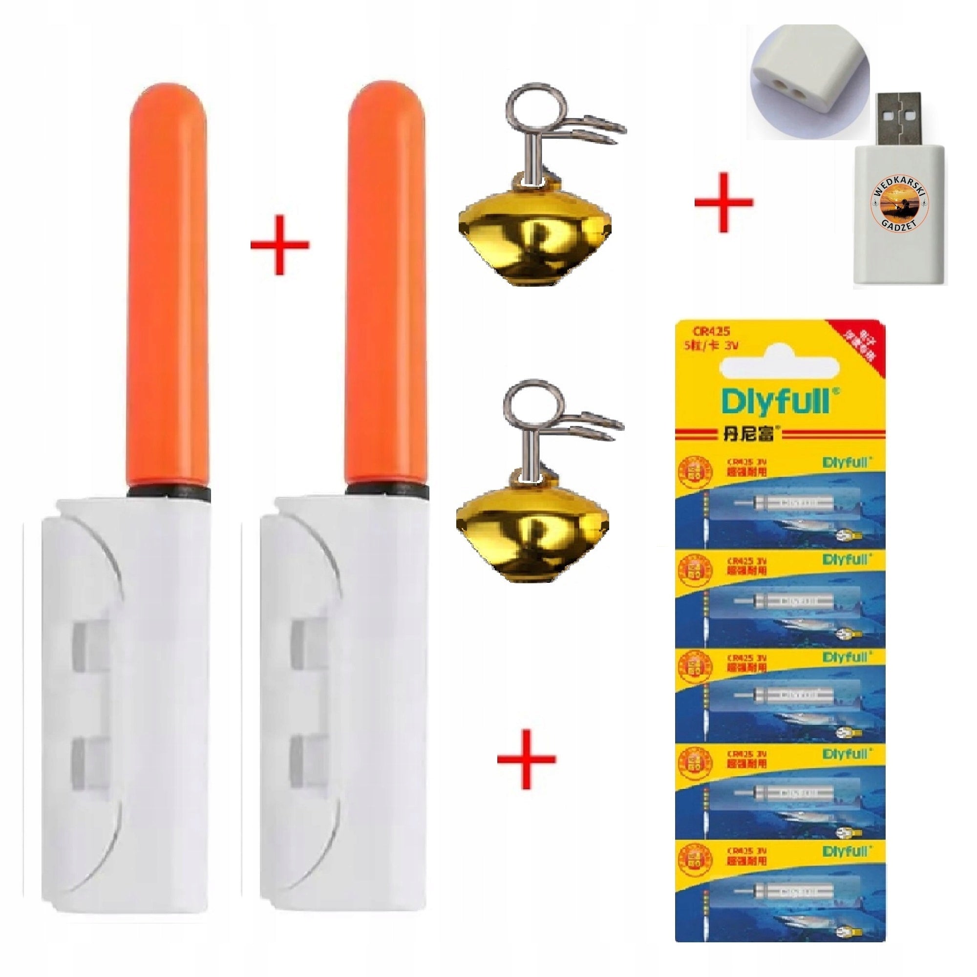 2x Glowing Beacon Skylight + 2x Bell + Charger + 5 Batteries Packaging status original