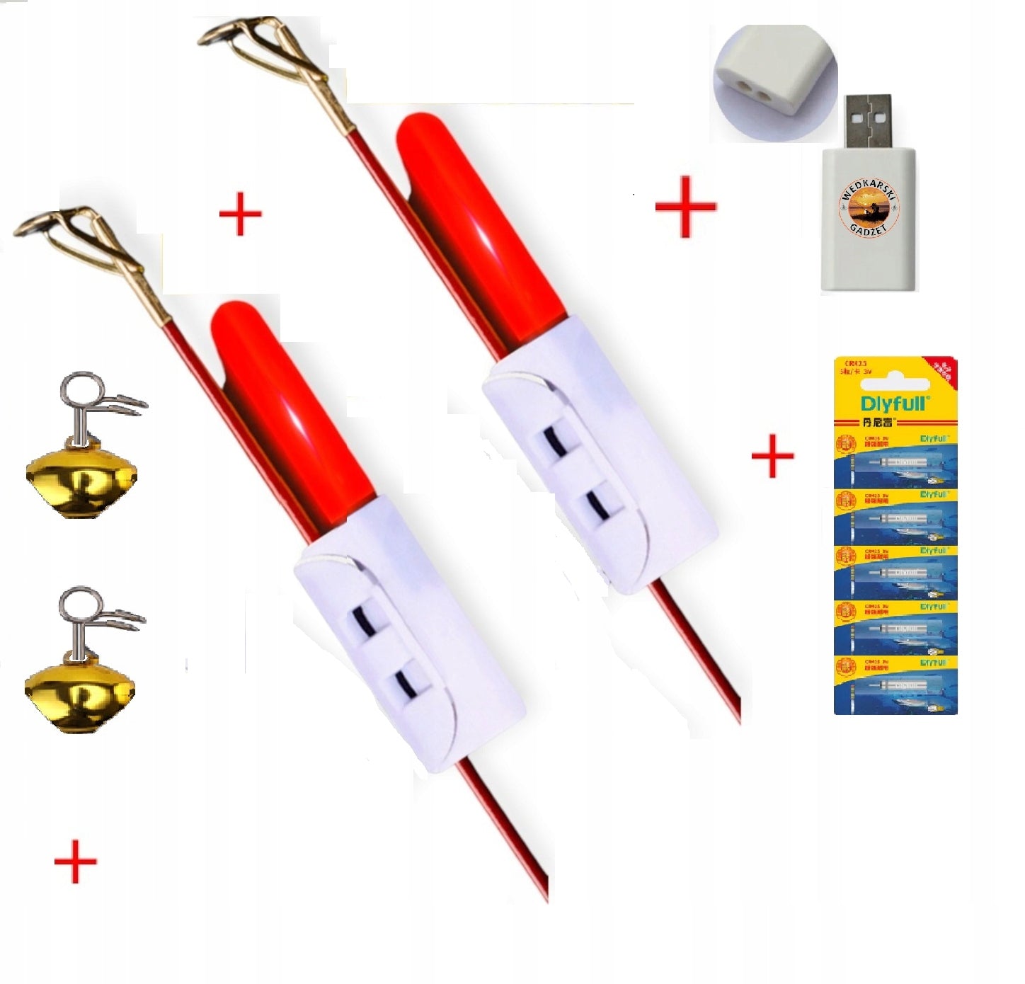 2x Glowing Beacon Skylight + 2x Bell + Charger + 5 Batteries