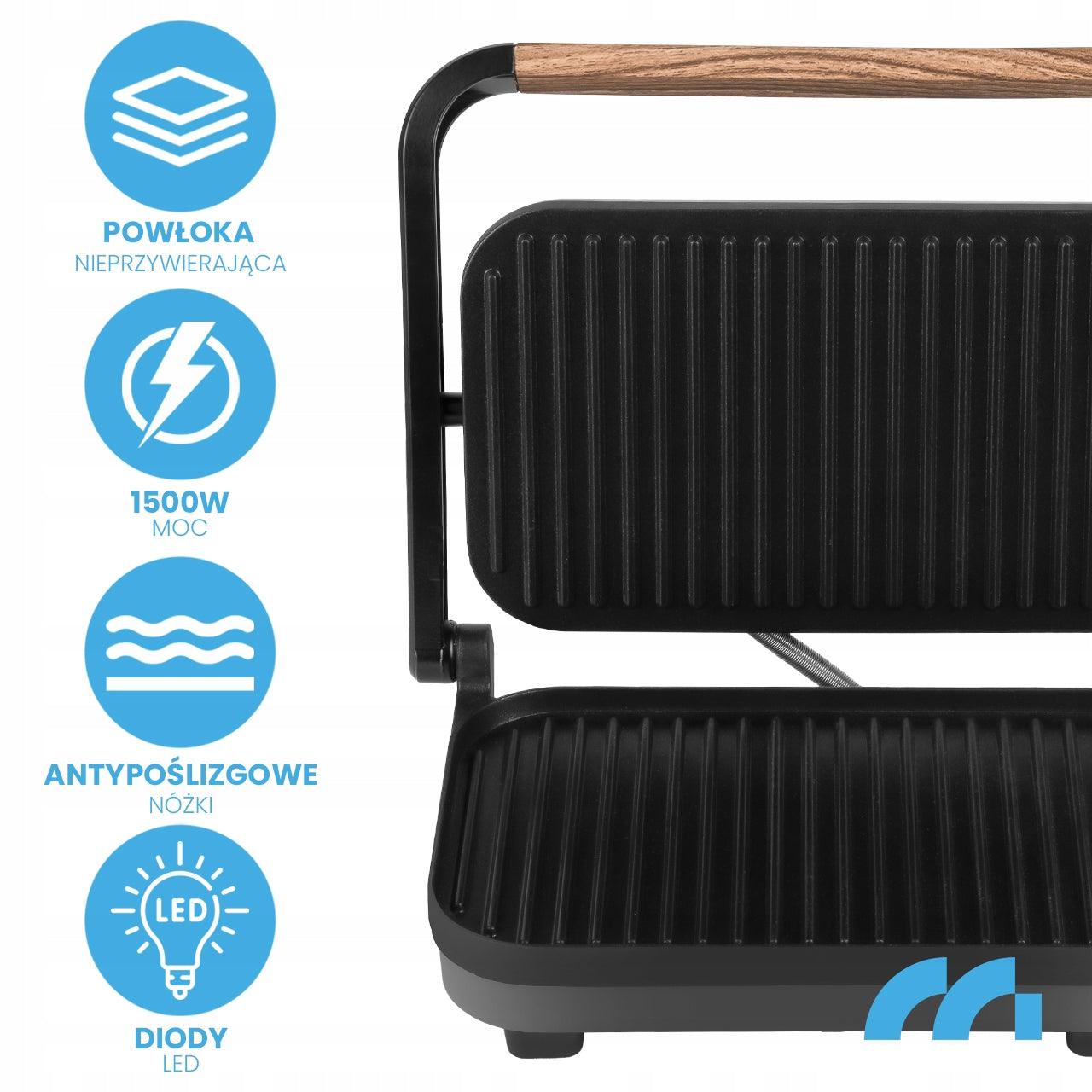 2x Grill Electric Sandwich Toaster Panini Toaster Folded Non Stick Model Grill Elektryczny Opiekacz SM1500W