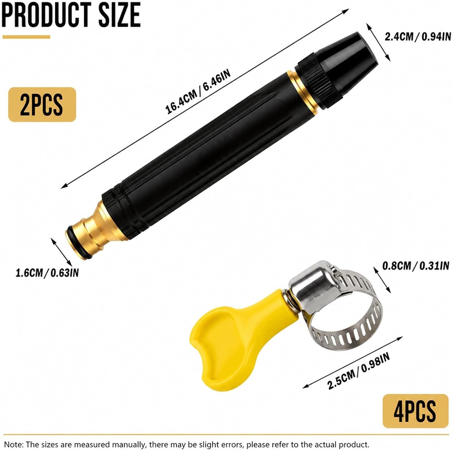 2x HIGH PRESSURE GUN HOSE NOZZLE CAR WASHING GARDEN SET Brand no brand