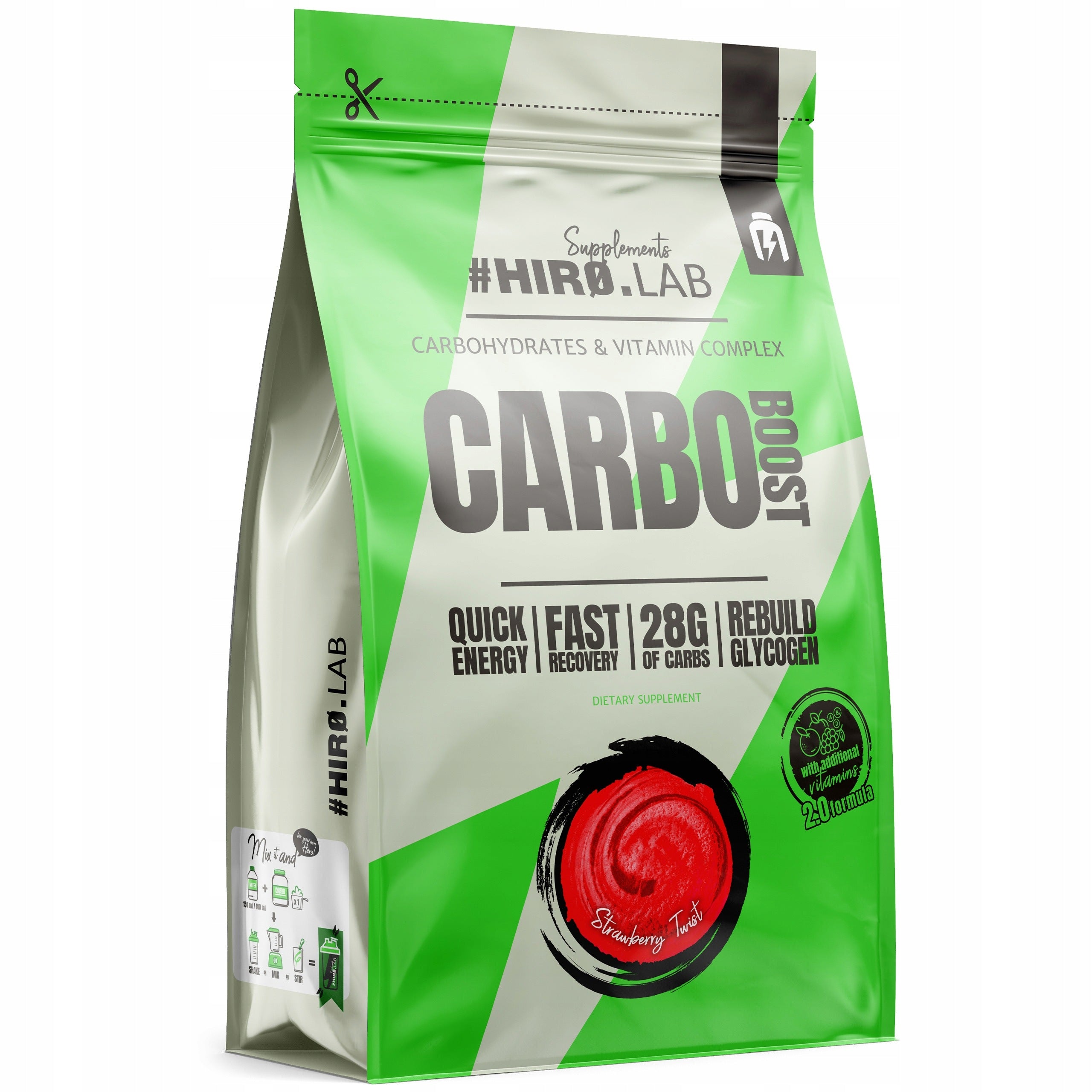 2x HIRO.LAB Carbo Boost 1kg Maltodextrin Vitamins Energy Regeneration Brand HIRO.LAB