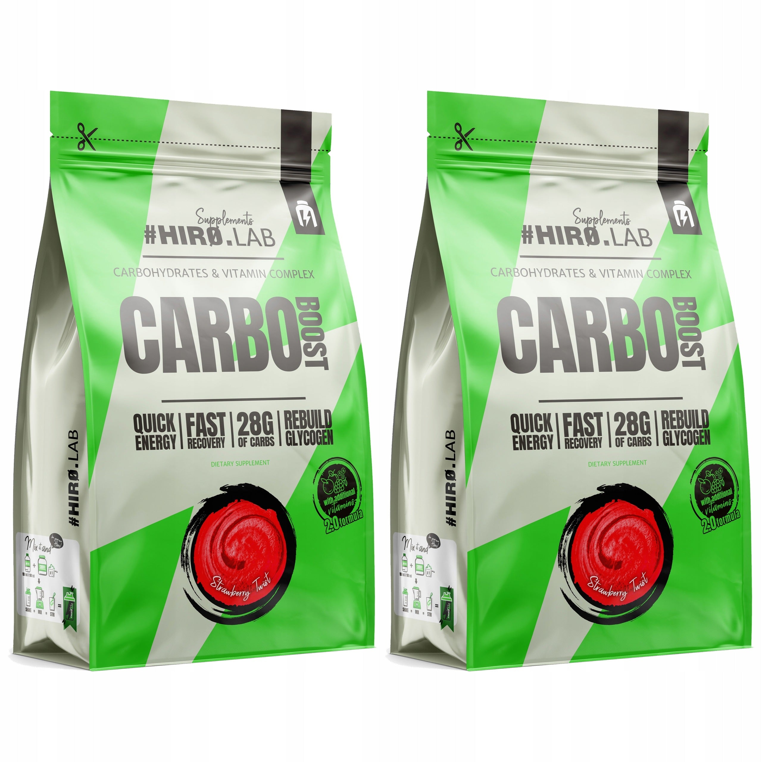 2x HIRO.LAB Carbo Boost 1kg Maltodextrin Vitamins Energy Regeneration