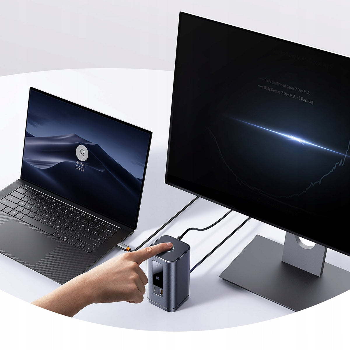 2x HUB Docking Station 11in1 USB-C HDMI DP USB-A USB-C RJ45 PD mini jack 3.5 Manufacturer Baseus