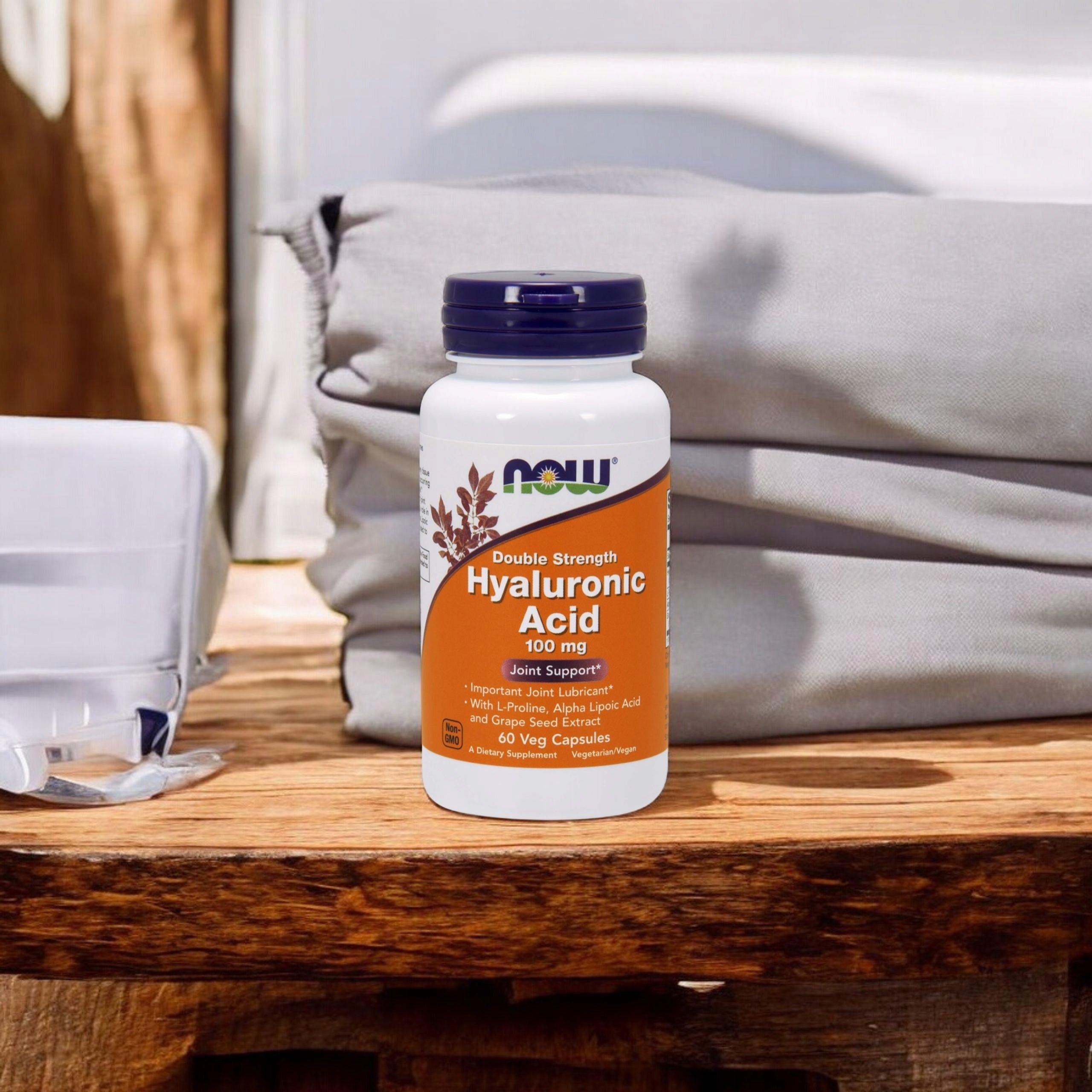 2x HYALURONIC ACID 100mg NOW FOODS SKIN JOINTS HYDRATION 60 CAPSULES Brand Now foods