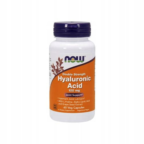 2x HYALURONIC ACID 100mg NOW FOODS SKIN JOINTS HYDRATION 60 CAPSULES Expiration date at least six months from the date of purchase