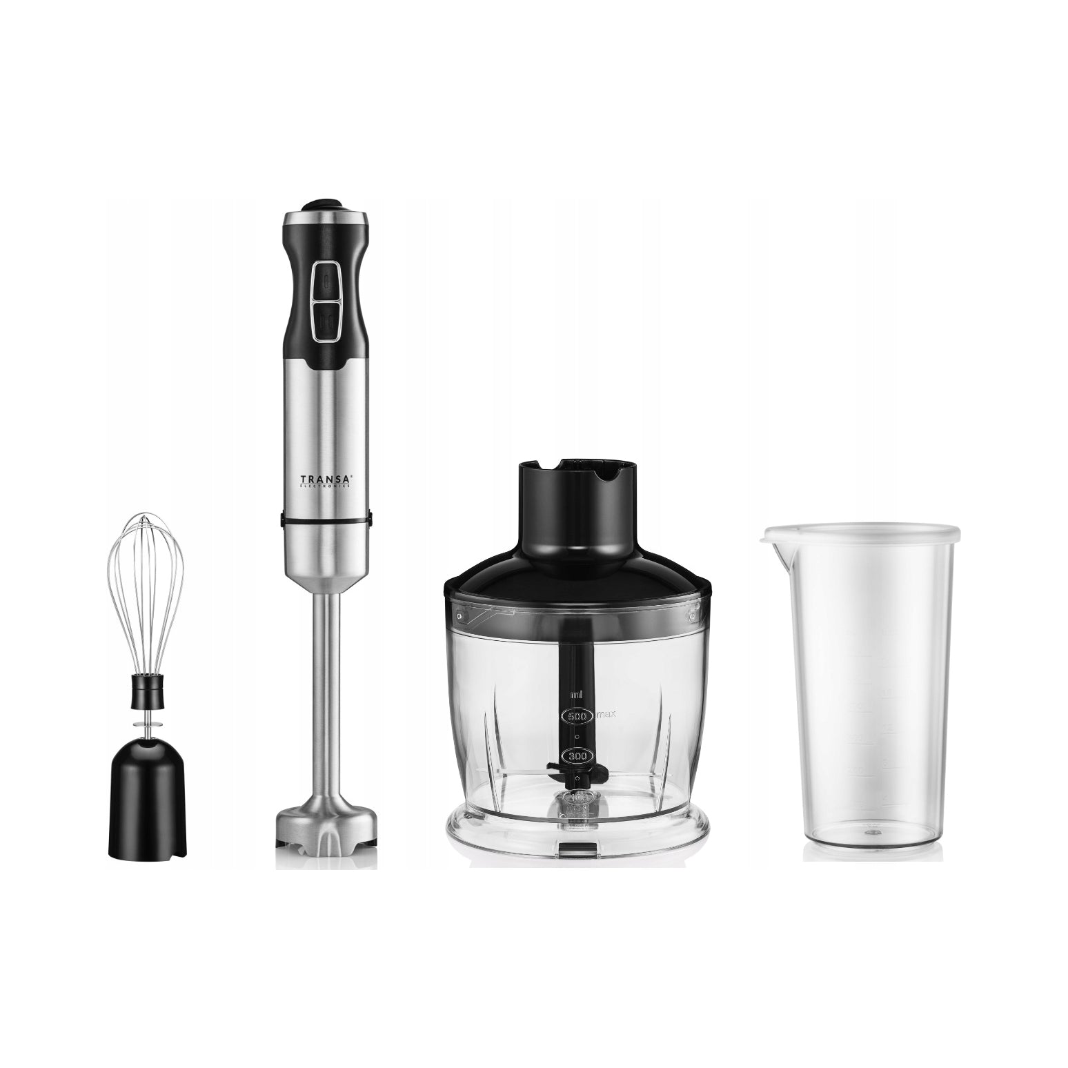 2x Hand Blender Transa Electronics Blendafresh 3in1 1500 W Silver Grey