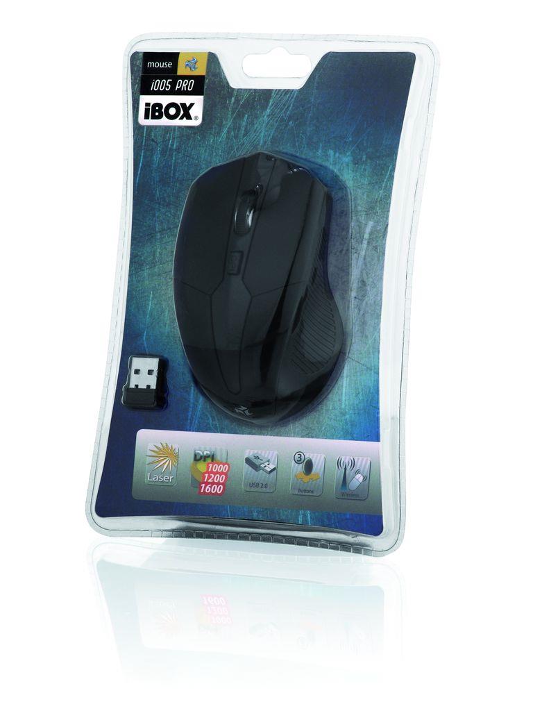 2x IBOX i005 Pro IMLAF005W mouse (laser; 1600 DPI; black) Manufacturer IBox
