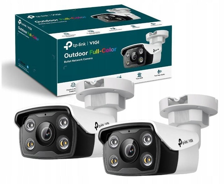 2x IP Camera TP-LINK VIGI C350 (2.8mm) 5MP PoE Microphone Tubular Alarm