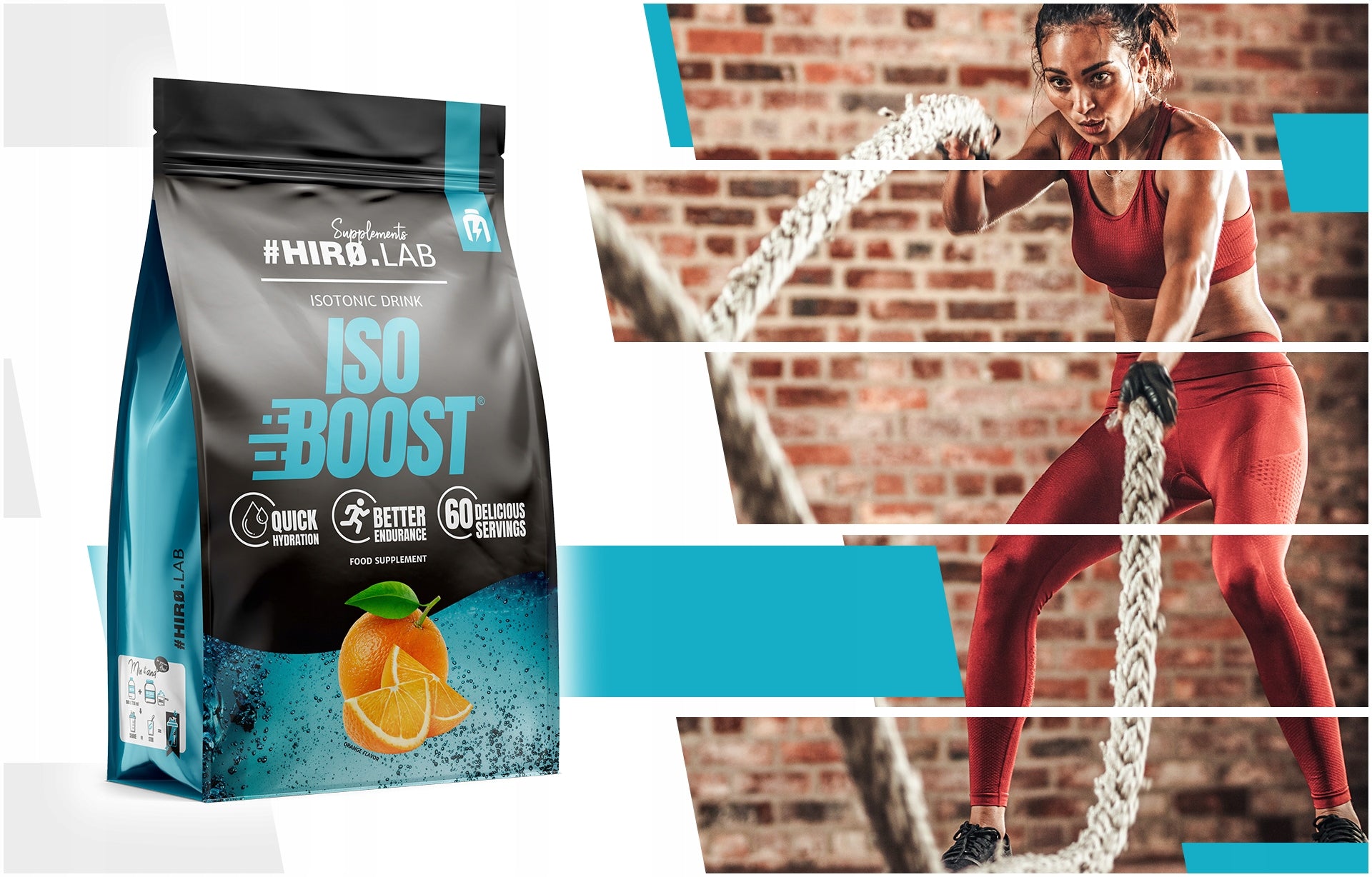2x ISOTONIC DRINK ISOTONIC 1500G POWDER with orange flavor Hi Brand HIRO.LAB