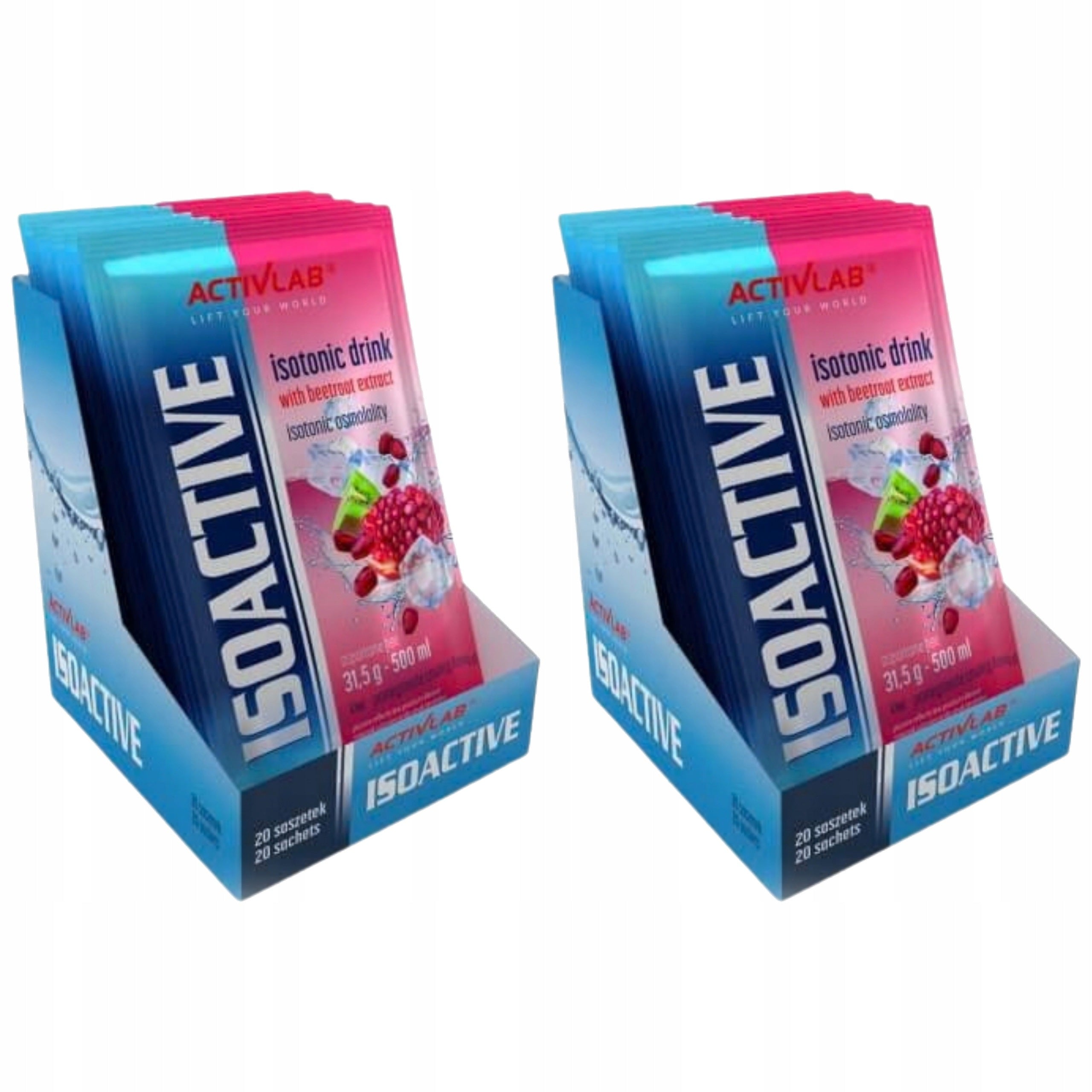 2x Isotonic ACTIVLAB IsoActive 20pcs Isotonic Drink Electrolytes Kiwi Game