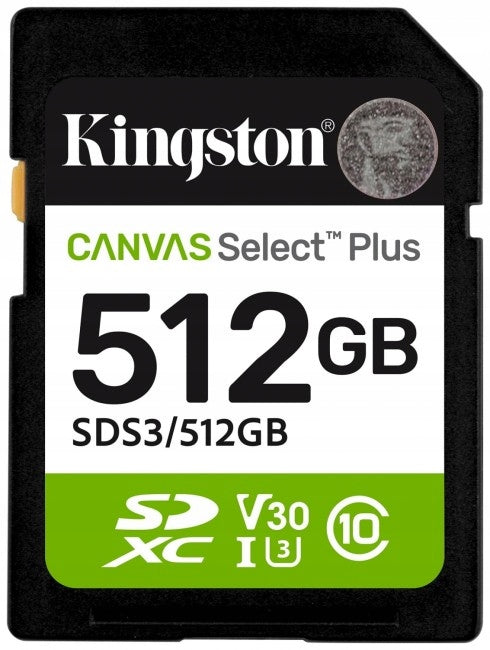 2x KINGSTON SDXC 512GB Canvas Select Plus Gen3 150MB/s