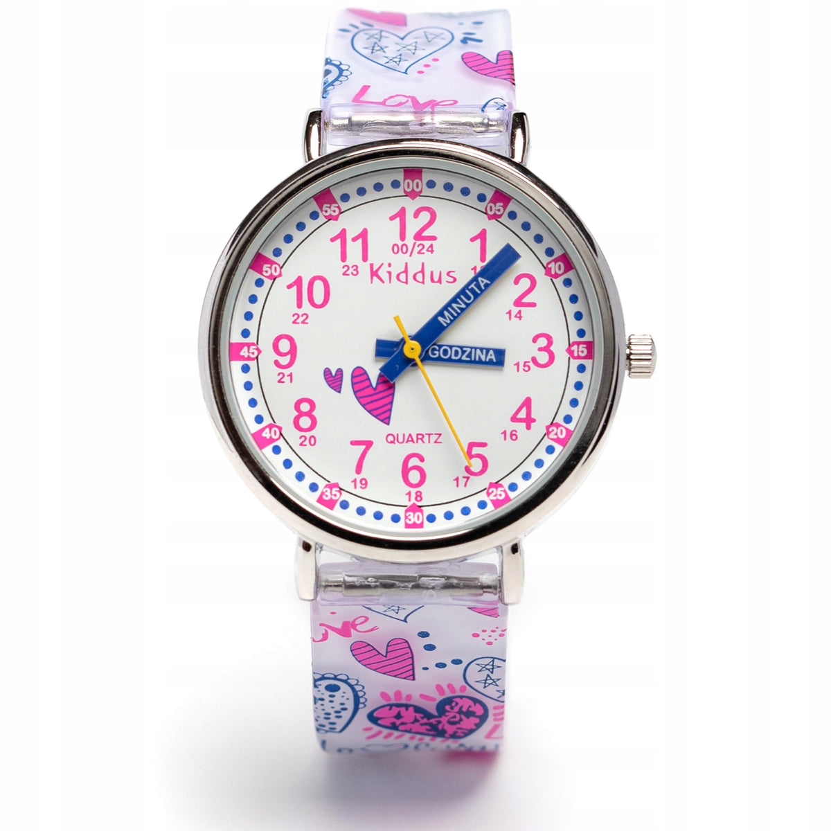 2x Kiddus Children's Watch Time Teacher Polish Hearts Brand Kiddus