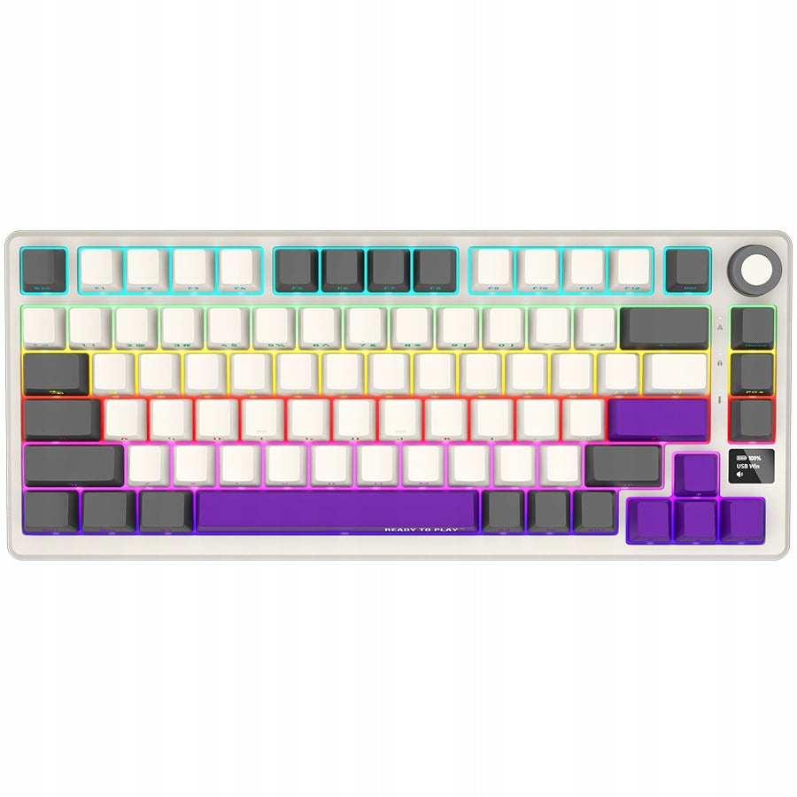 2x LORGAR Wireless Gaming Keyboard, 75% Mechanical, Beige, Nod