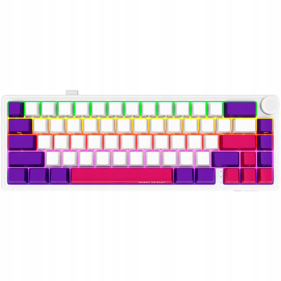 2x LORGAR Wireless Gaming Keyboard, Pro, 65% Mechanical, White,