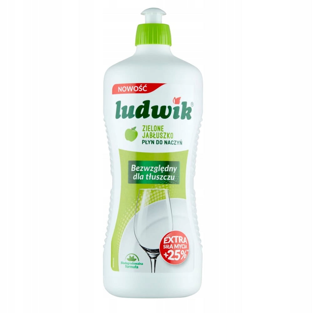 2x LUDWIK DISHWASHING LIQUID GREEN APPLE 900ml