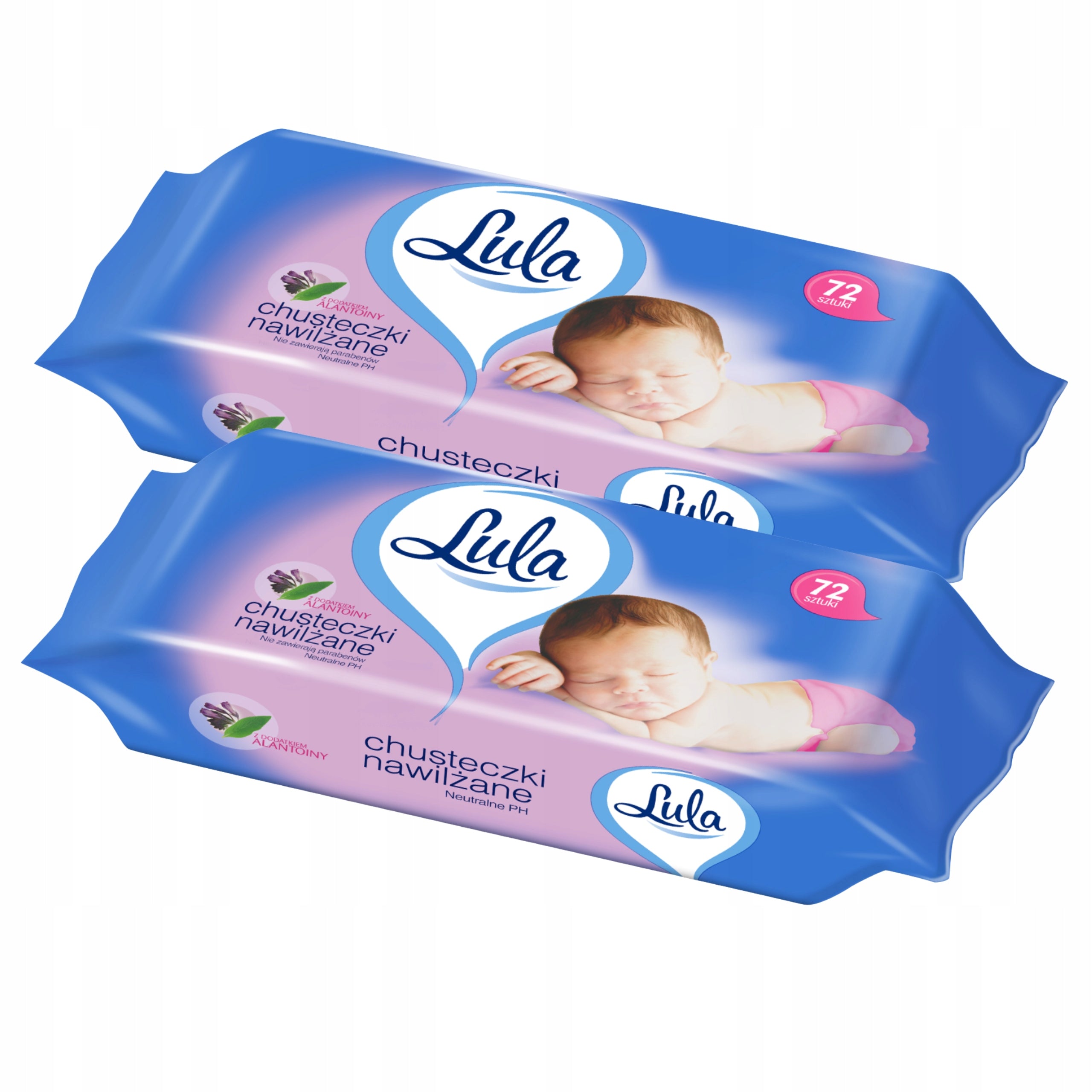 2x LULA Wet Allantoin Wet Wipes For Infants 72 pcs.