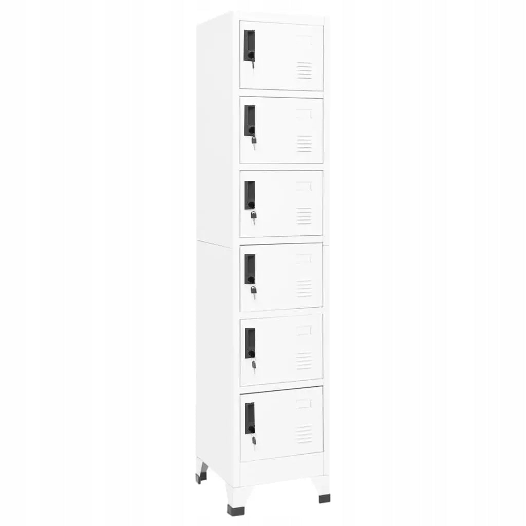 2x Lockable cabinet, white, 38x40x180 cm, steel