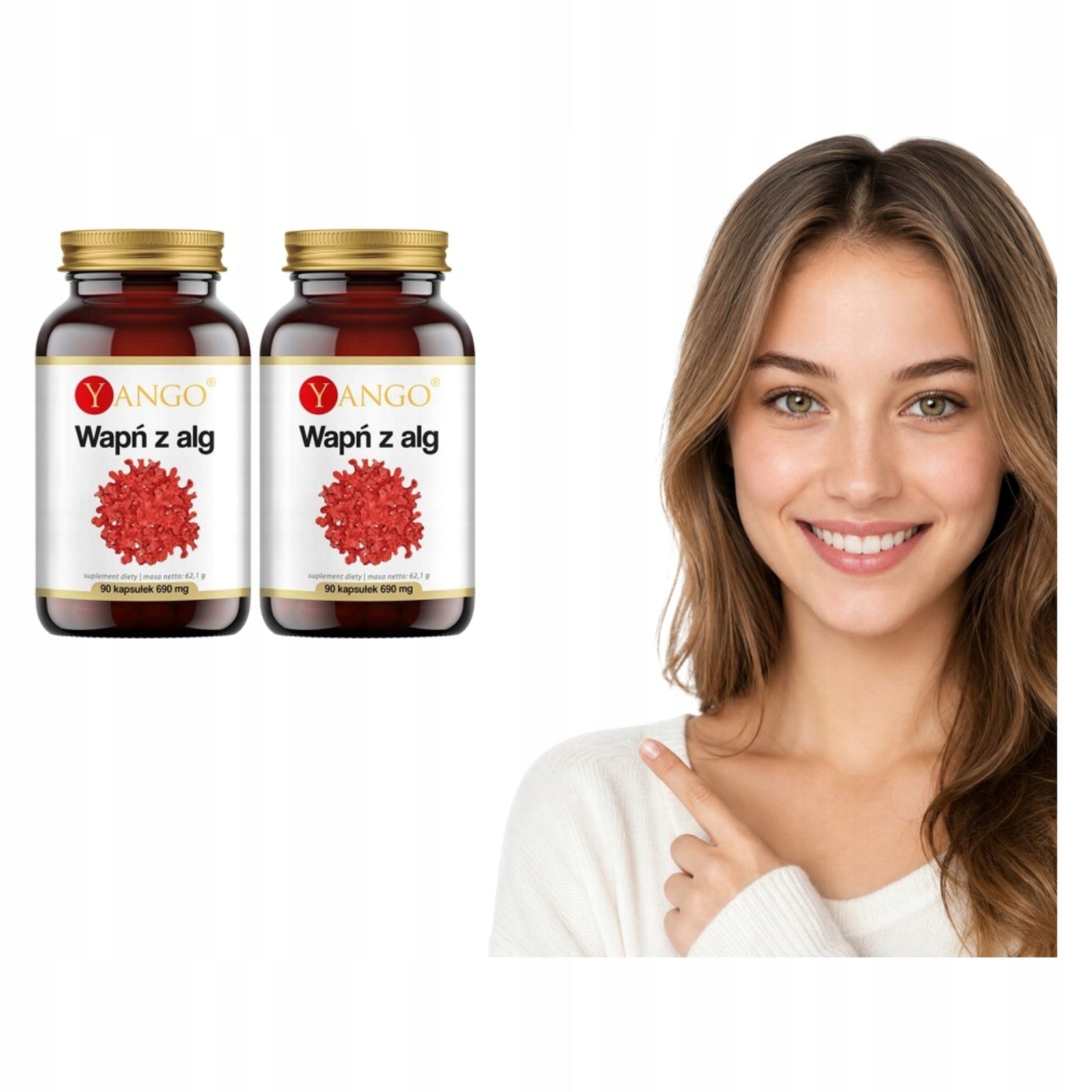 2x MARINE MINERALS YANGO Calcium Aquamin From Red Algae 90 caps. Supl.