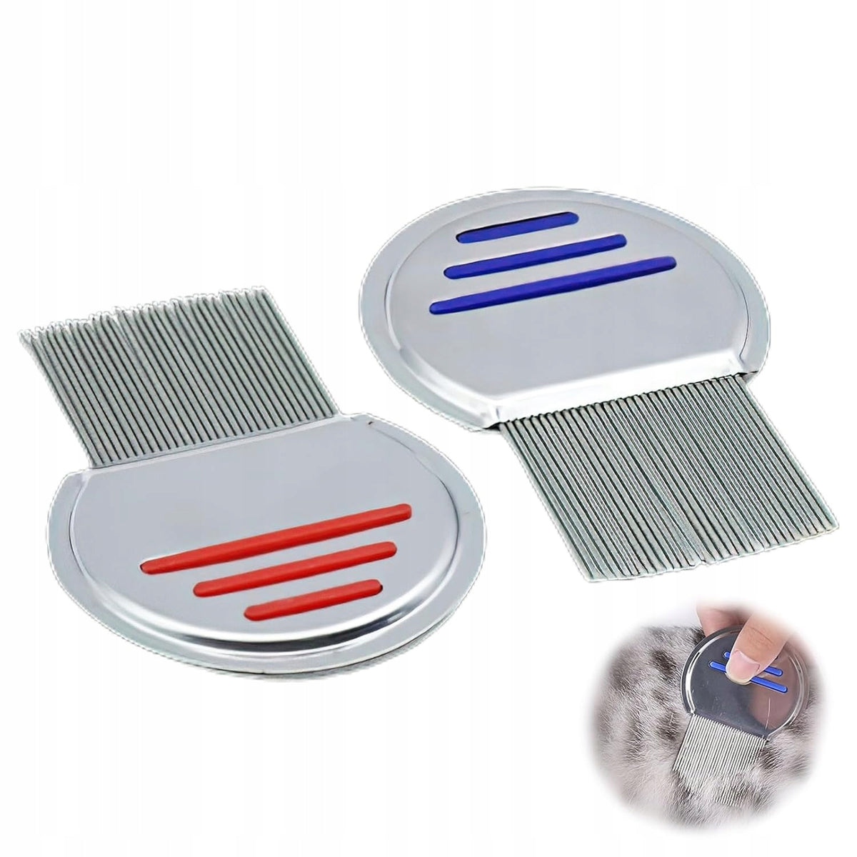 2x METAL LICE COMB FOR PETS CAT DOGS COMBING
