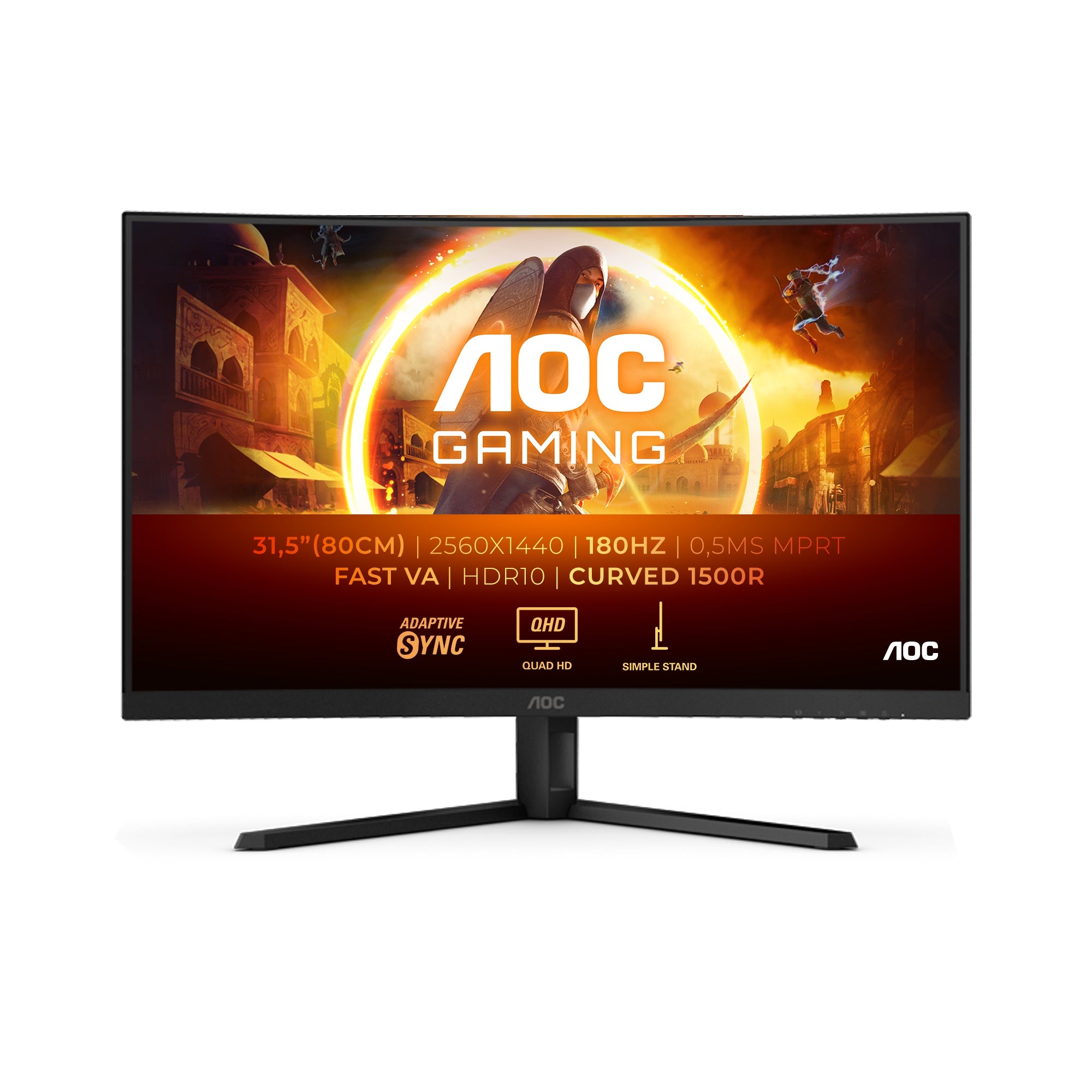2x MONITOR AOC LED 31.5" CQ32G4VE 180Hz Brand AOC