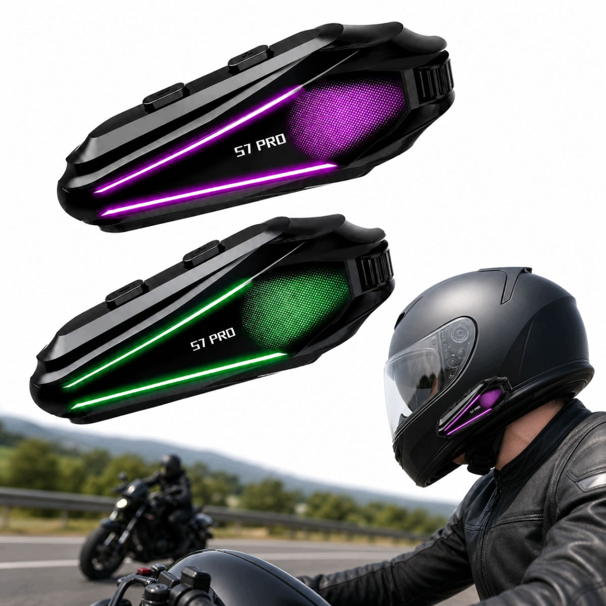 2x MOTORCYCLE INTERCOM BLUETOOTH SPEAKERS IP67 WATERPROOF 800mAh