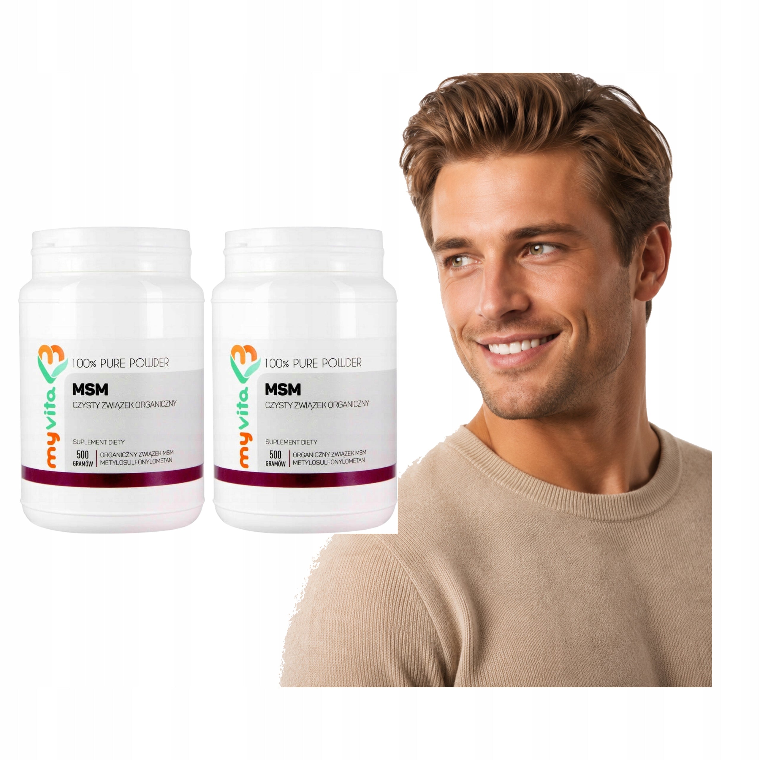 2x MSM SUPPLEMENT MYVITA Methylsulfonylmethane 1000 mg Per Serving Powder 500 g