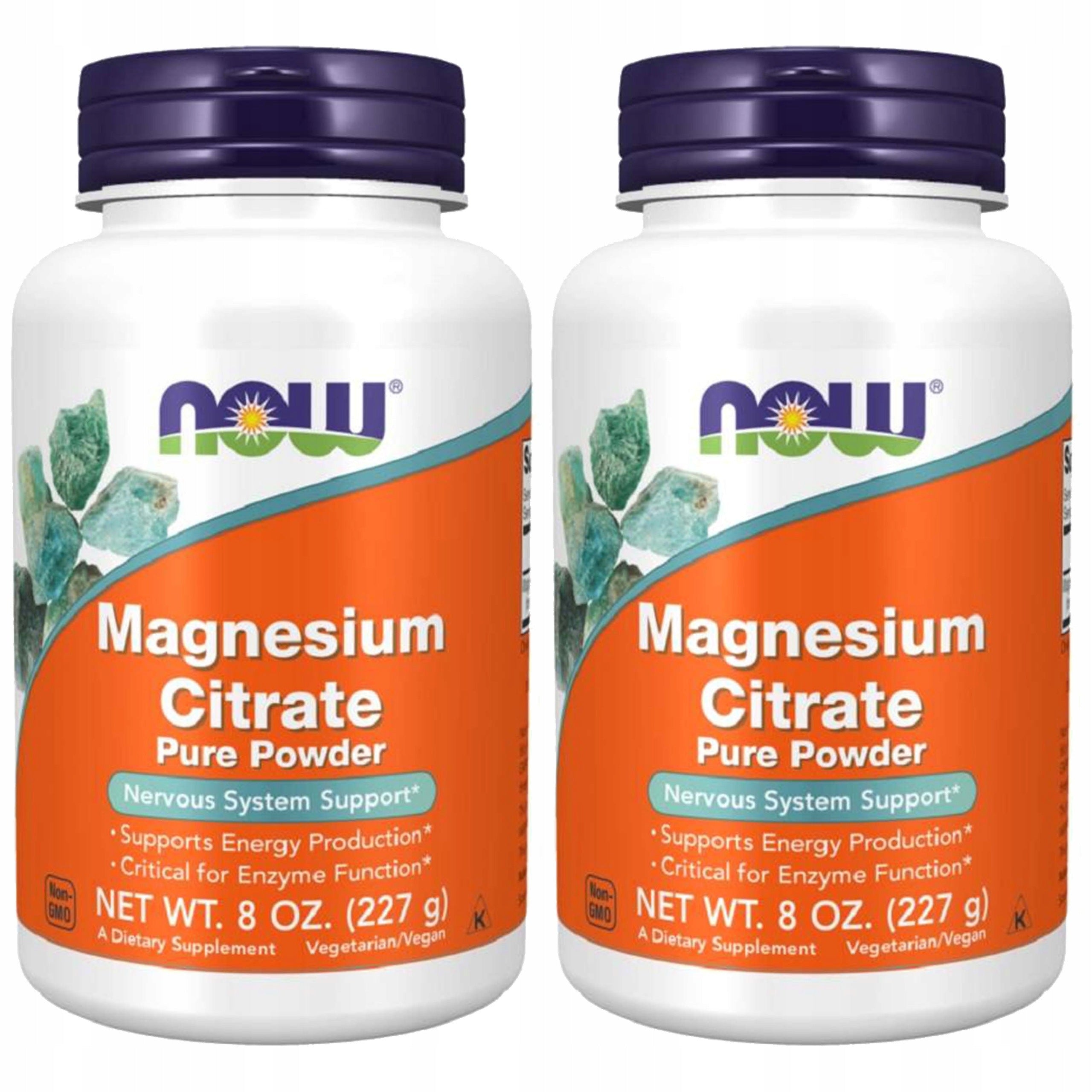 2x Magnesium Citrate Powder 227g Stress Muscle Concentration NOW