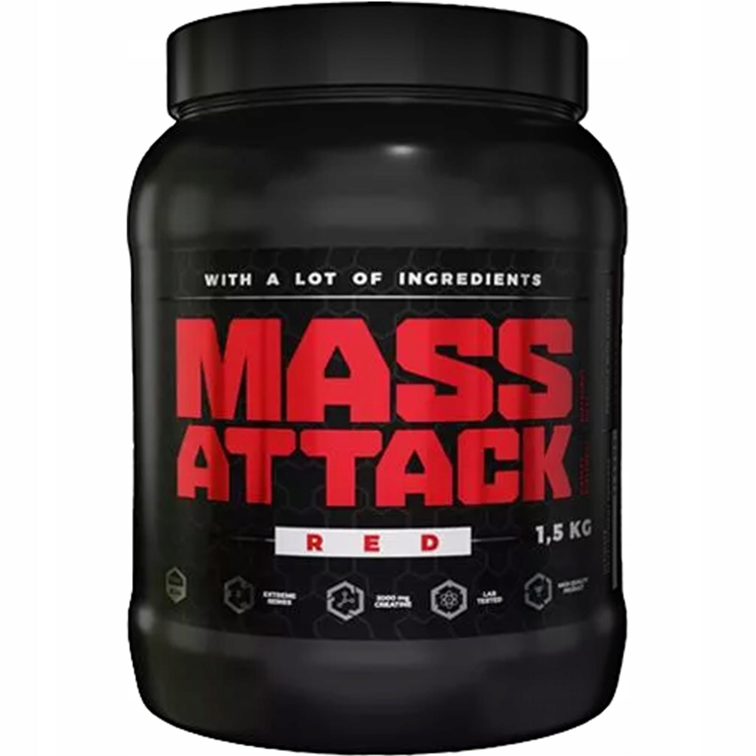 2x Mass Attack - 1500g - Conditioner for Muscle Mass Building - Creatine BCAA Brand FitLabs