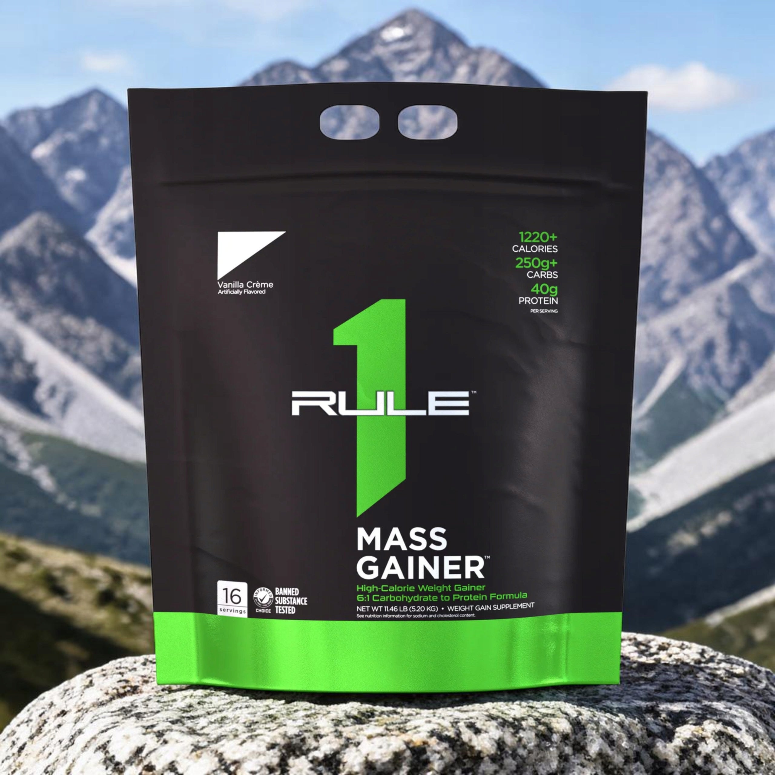 2x Mass Gainer 5200g Protein Whey Muscle Mass Vanilla RULE 1 R1 Brand Rule 1