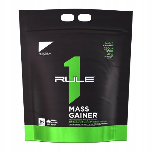 2x Mass Gainer 5200g Protein Whey Muscle Mass Vanilla RULE 1 R1 Expiration date at least six months from the date of purchase