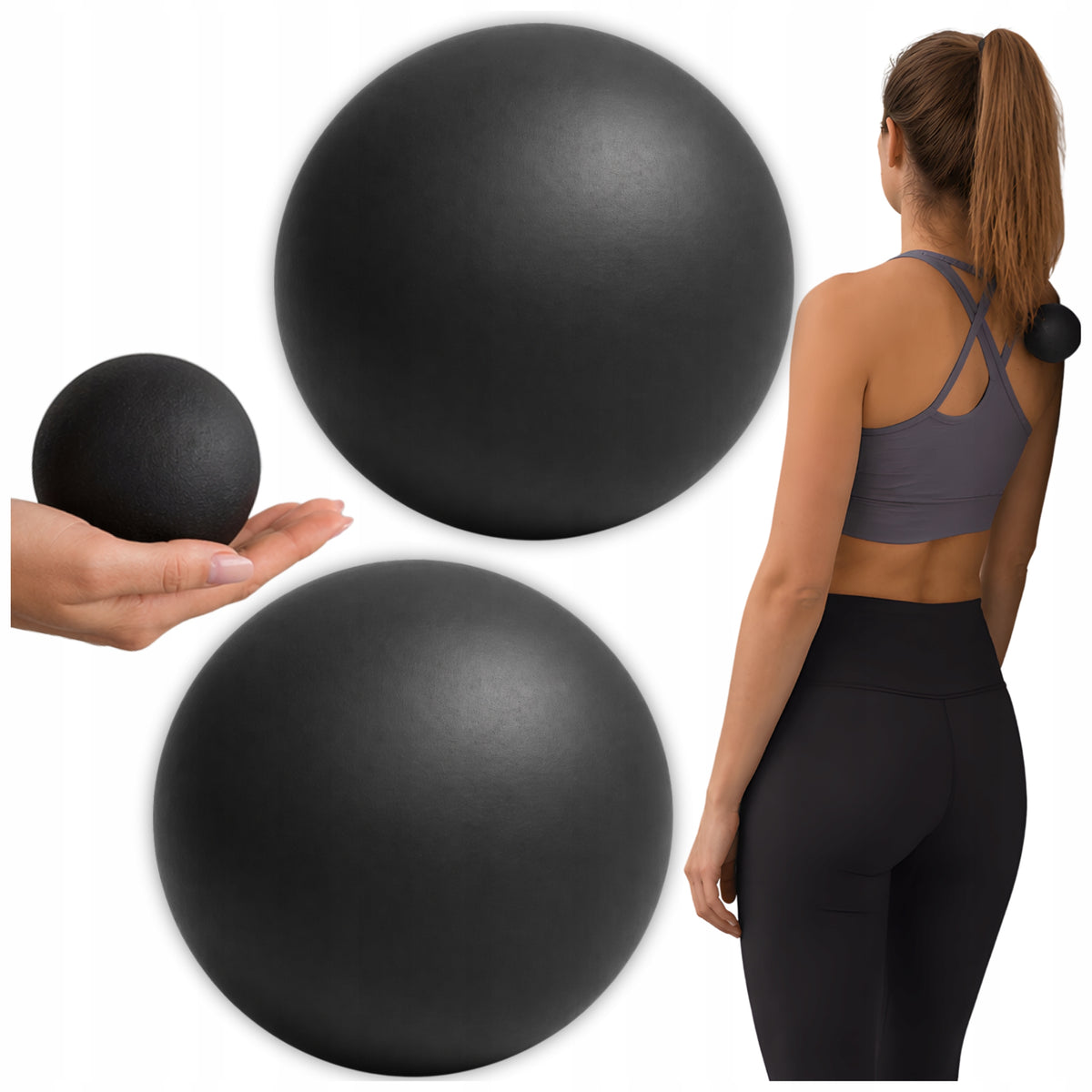 2x Massage Ball Roller Ball Hard Silicone Massager Point Roler